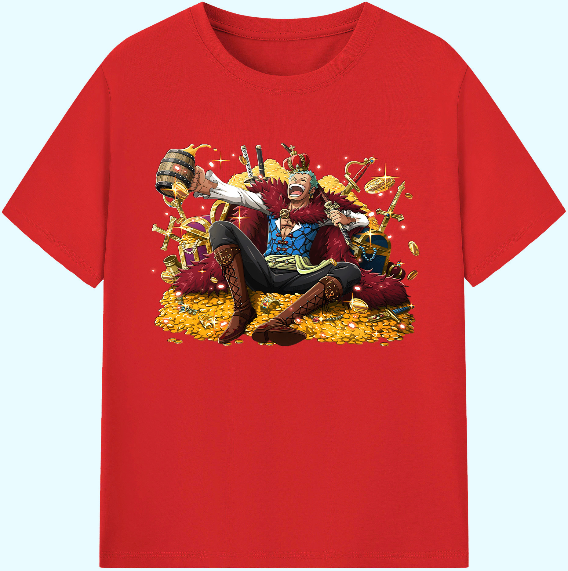ワンピース ロロノア・ゾロ ONE PIECE Roronoa Zoro 綿100％ メンズ半袖Tシャツ｜肌触りやわらか＆通気性