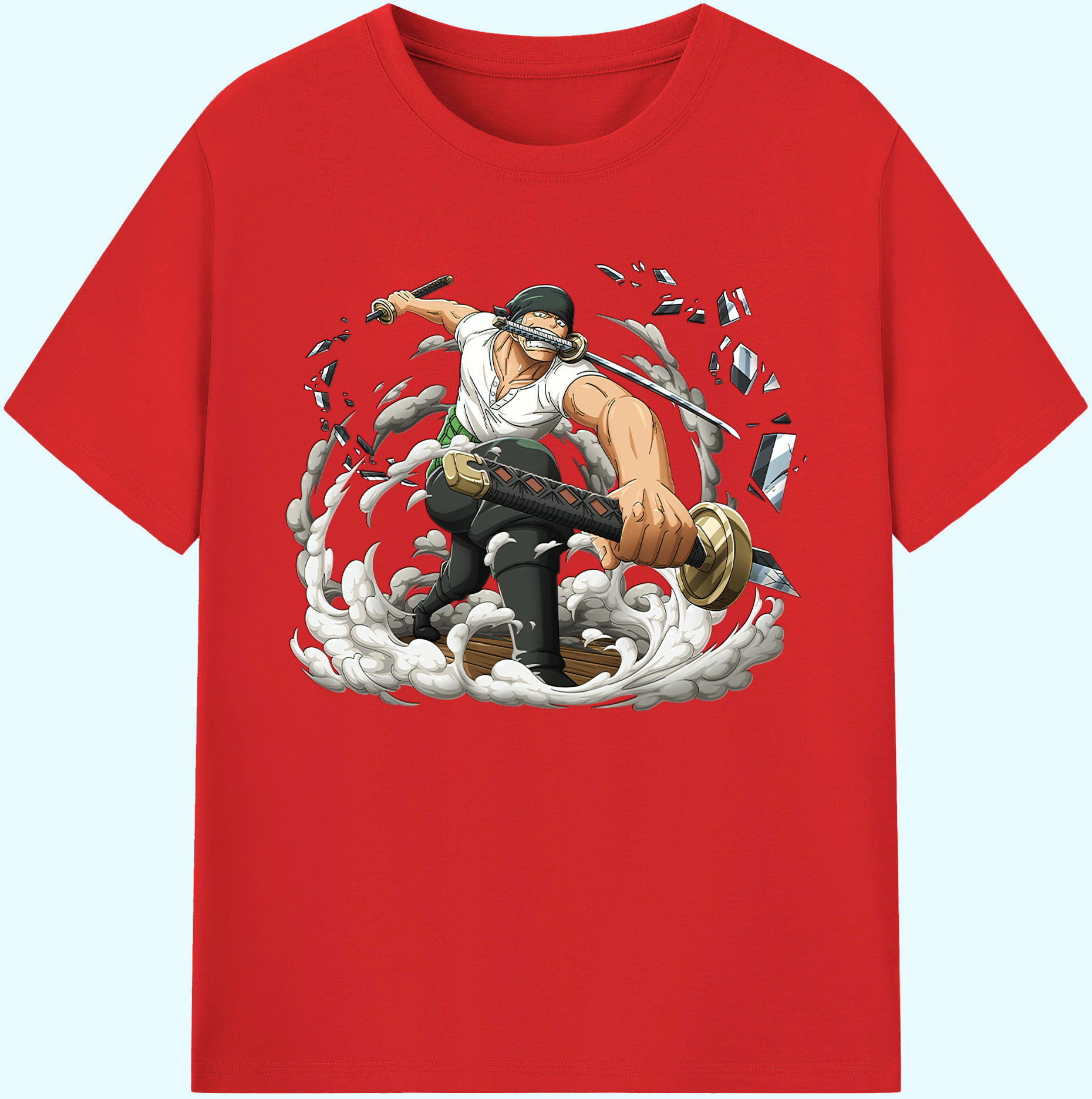 ワンピース ロロノア・ゾロ ONE PIECE Roronoa Zoro 綿100％ メンズ半袖Tシャツ｜肌触りやわらか＆通気性