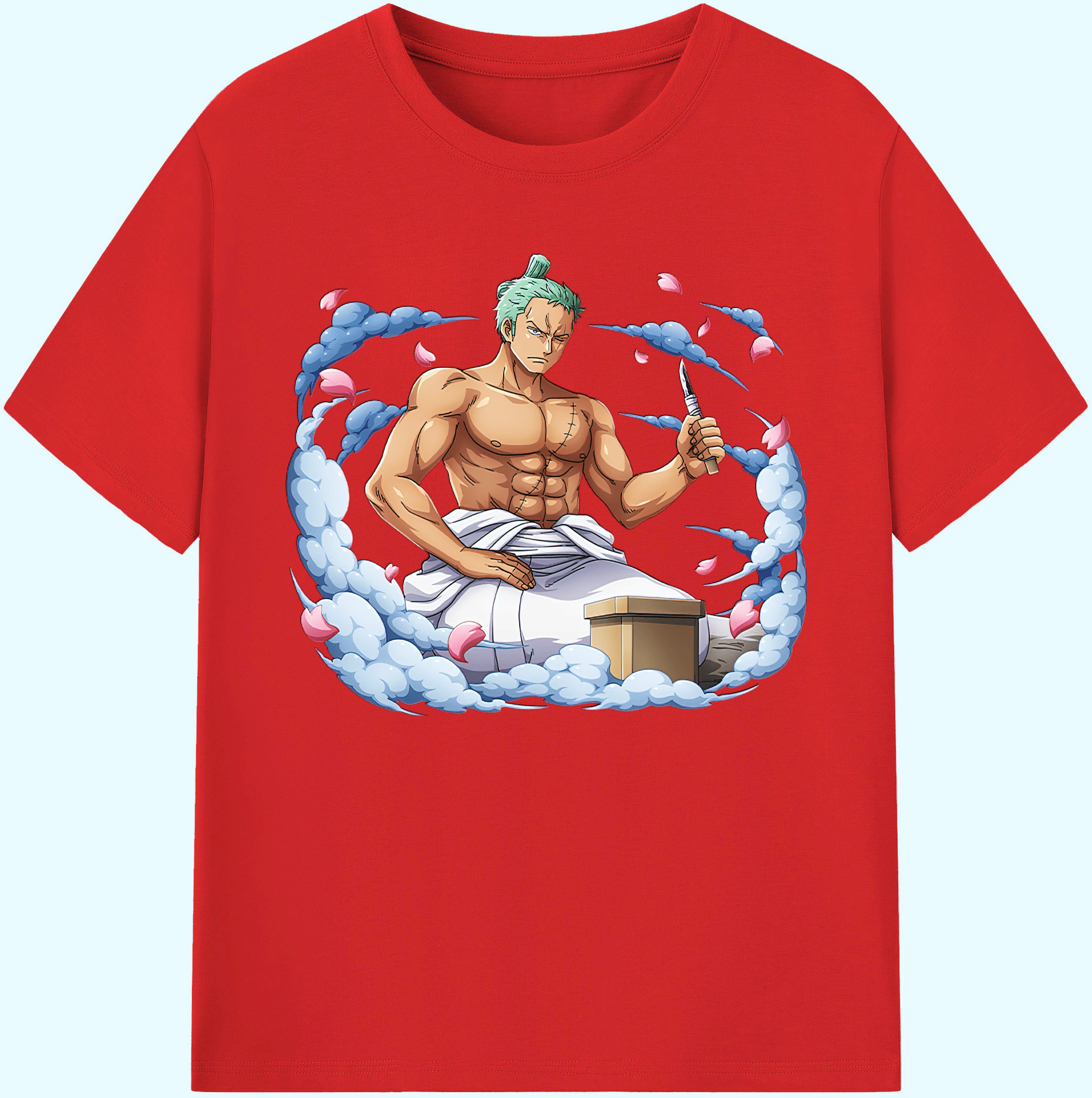 ワンピース ロロノア・ゾロ ONE PIECE Roronoa Zoro 綿100％ メンズ半袖Tシャツ｜肌触りやわらか＆通気性
