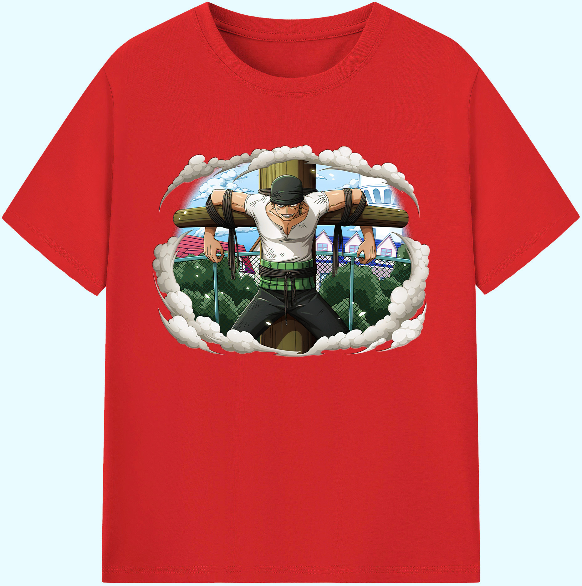 ワンピース ロロノア・ゾロ ONE PIECE Roronoa Zoro 綿100％ メンズ半袖Tシャツ｜肌触りやわらか＆通気性