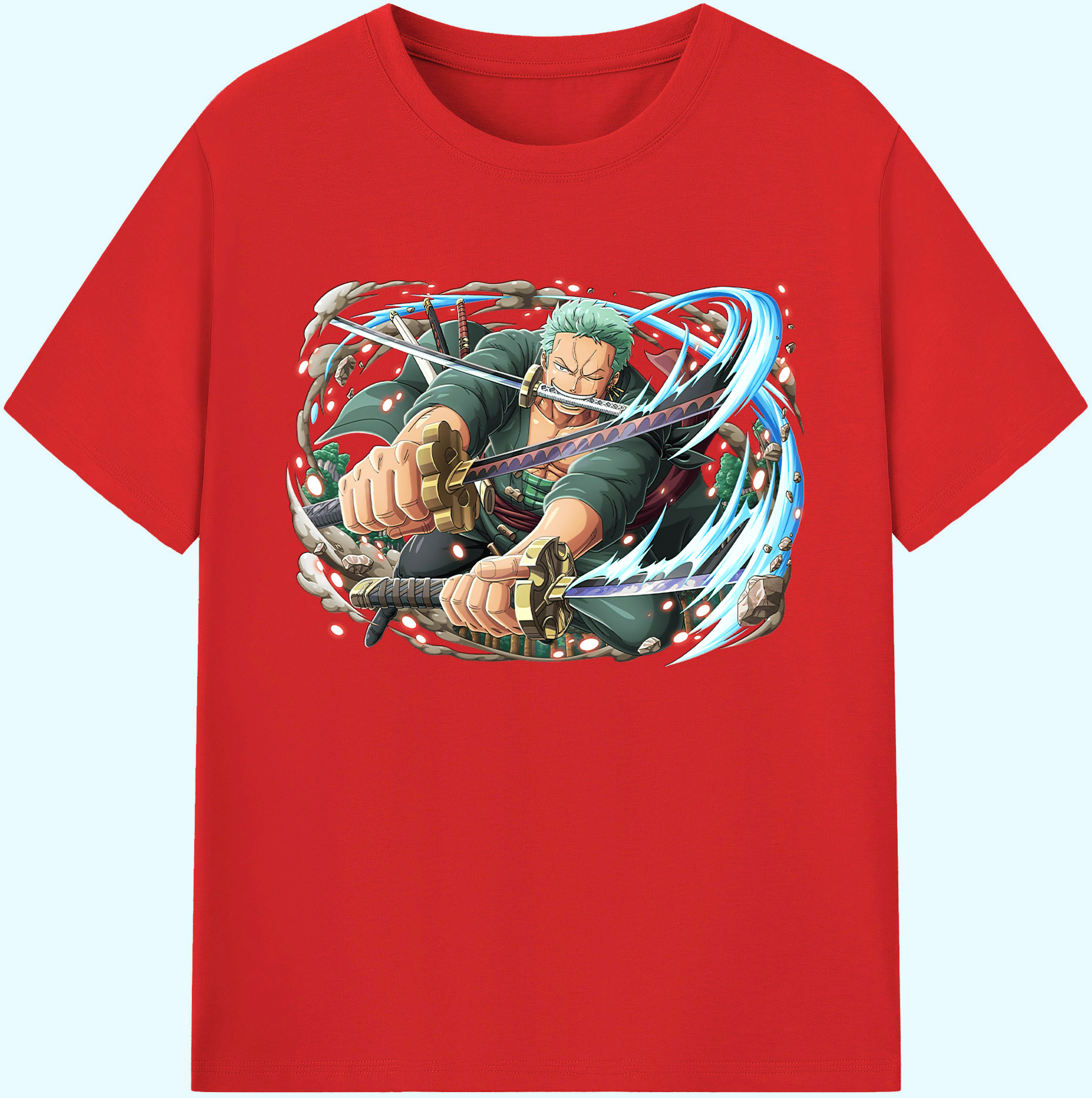 ワンピース ロロノア・ゾロ ONE PIECE Roronoa Zoro 綿100％ メンズ半袖Tシャツ｜肌触りやわらか＆通気性