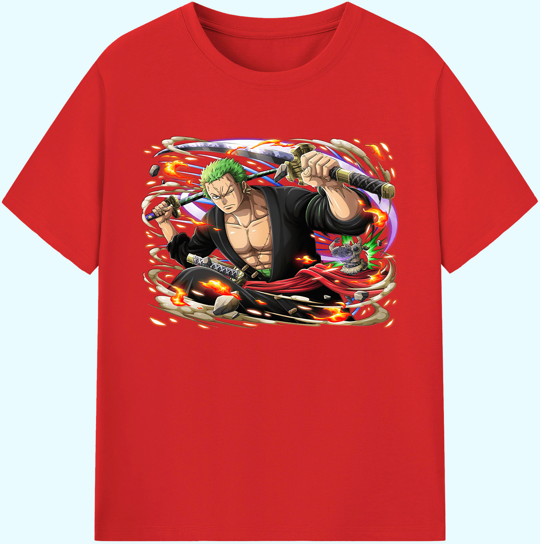 （画像用） ワンピース ロロノア・ゾロ ONE PIECE Roronoa Zoro 綿100％ メンズ半袖Tシャツ｜肌触りやわらか＆通気性