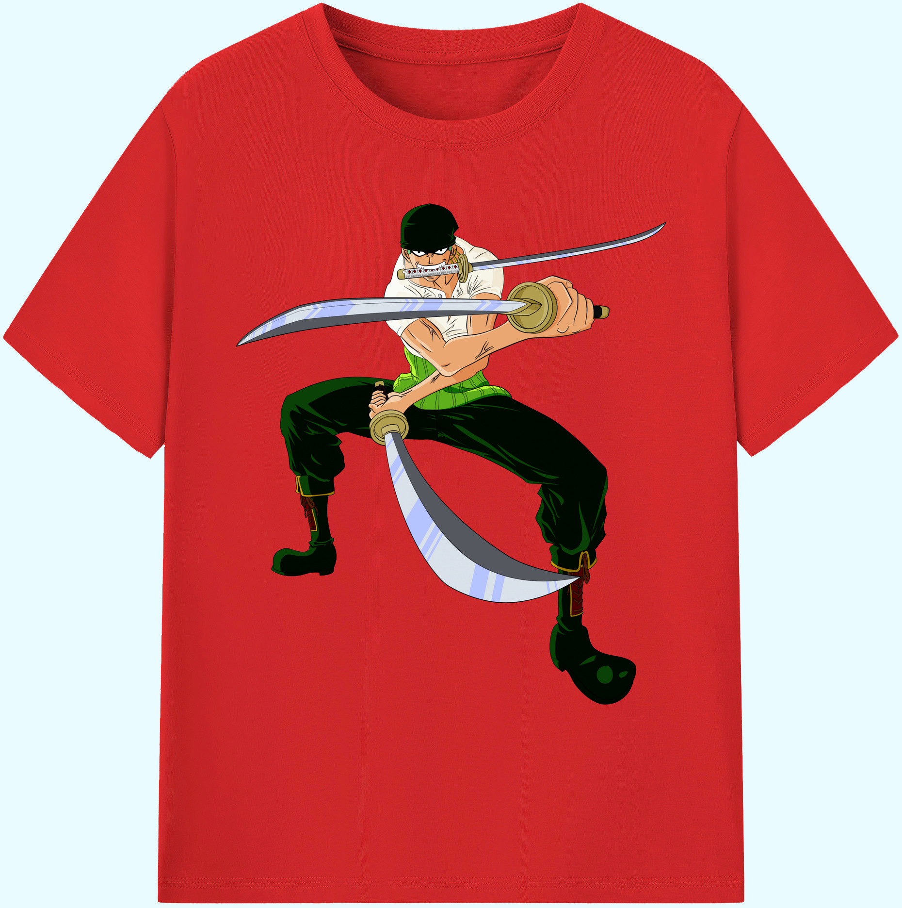 ワンピース ロロノア・ゾロ ONE PIECE Roronoa Zoro 綿100％ メンズ半袖Tシャツ｜肌触りやわらか＆通気性