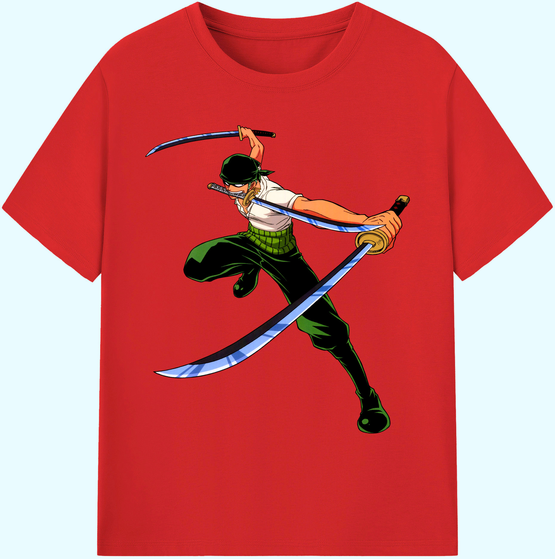 ワンピース ロロノア・ゾロ ONE PIECE Roronoa Zoro 綿100％ メンズ半袖Tシャツ｜肌触りやわらか＆通気性