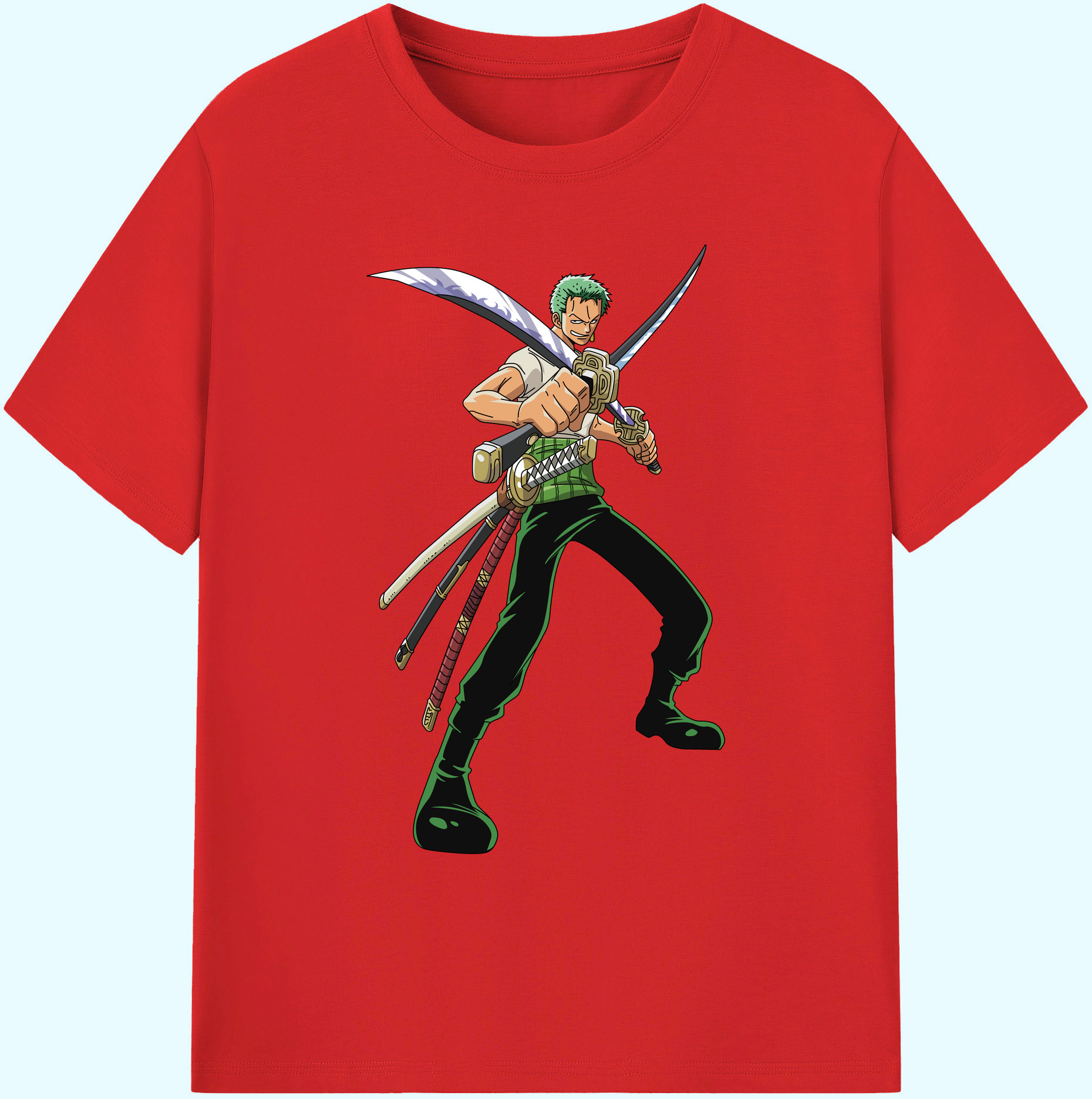ワンピース ロロノア・ゾロ ONE PIECE Roronoa Zoro 綿100％ メンズ半袖Tシャツ｜肌触りやわらか＆通気性