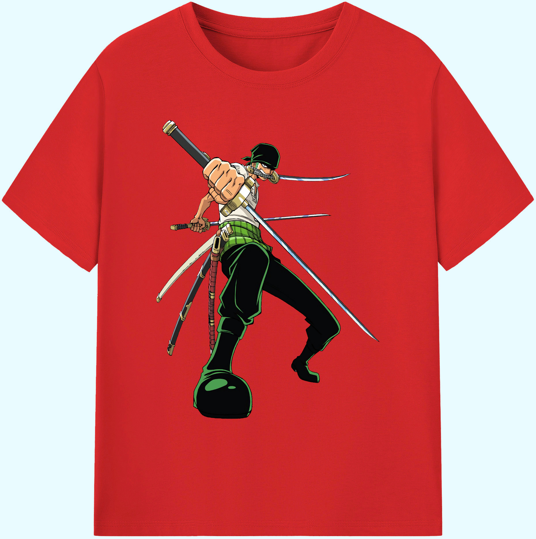 ワンピース ロロノア・ゾロ ONE PIECE Roronoa Zoro 綿100％ メンズ半袖Tシャツ｜肌触りやわらか＆通気性