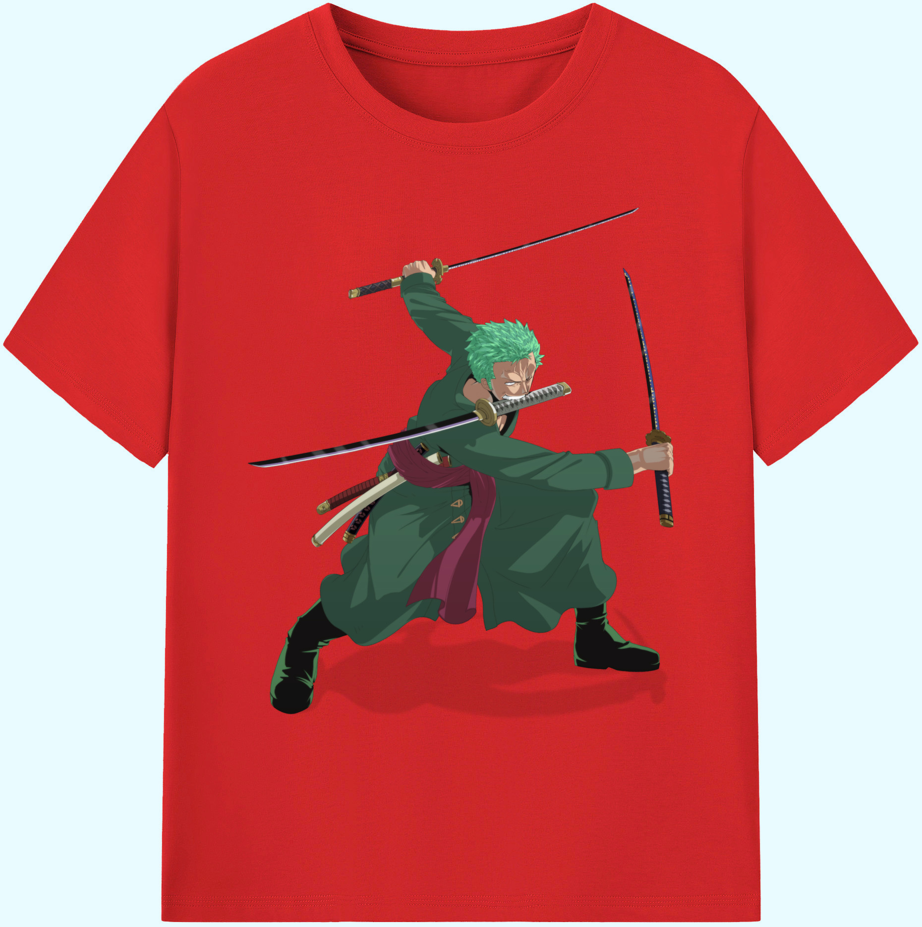 ワンピース ロロノア・ゾロ ONE PIECE Roronoa Zoro 綿100％ メンズ半袖Tシャツ｜肌触りやわらか＆通気性