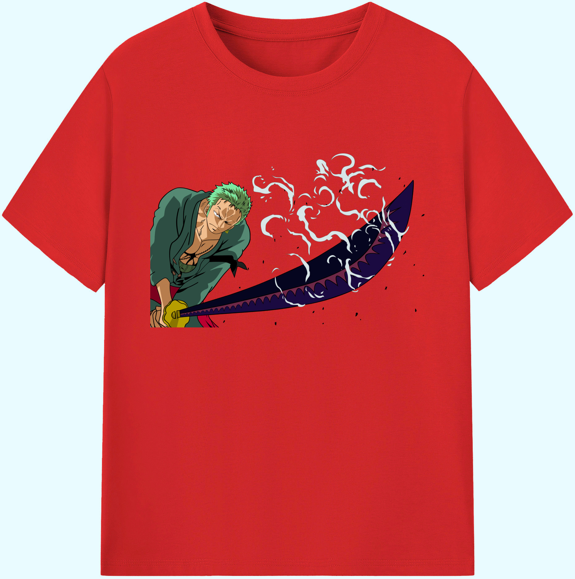 ワンピース ロロノア・ゾロ ONE PIECE Roronoa Zoro 綿100％ メンズ半袖Tシャツ｜肌触りやわらか＆通気性
