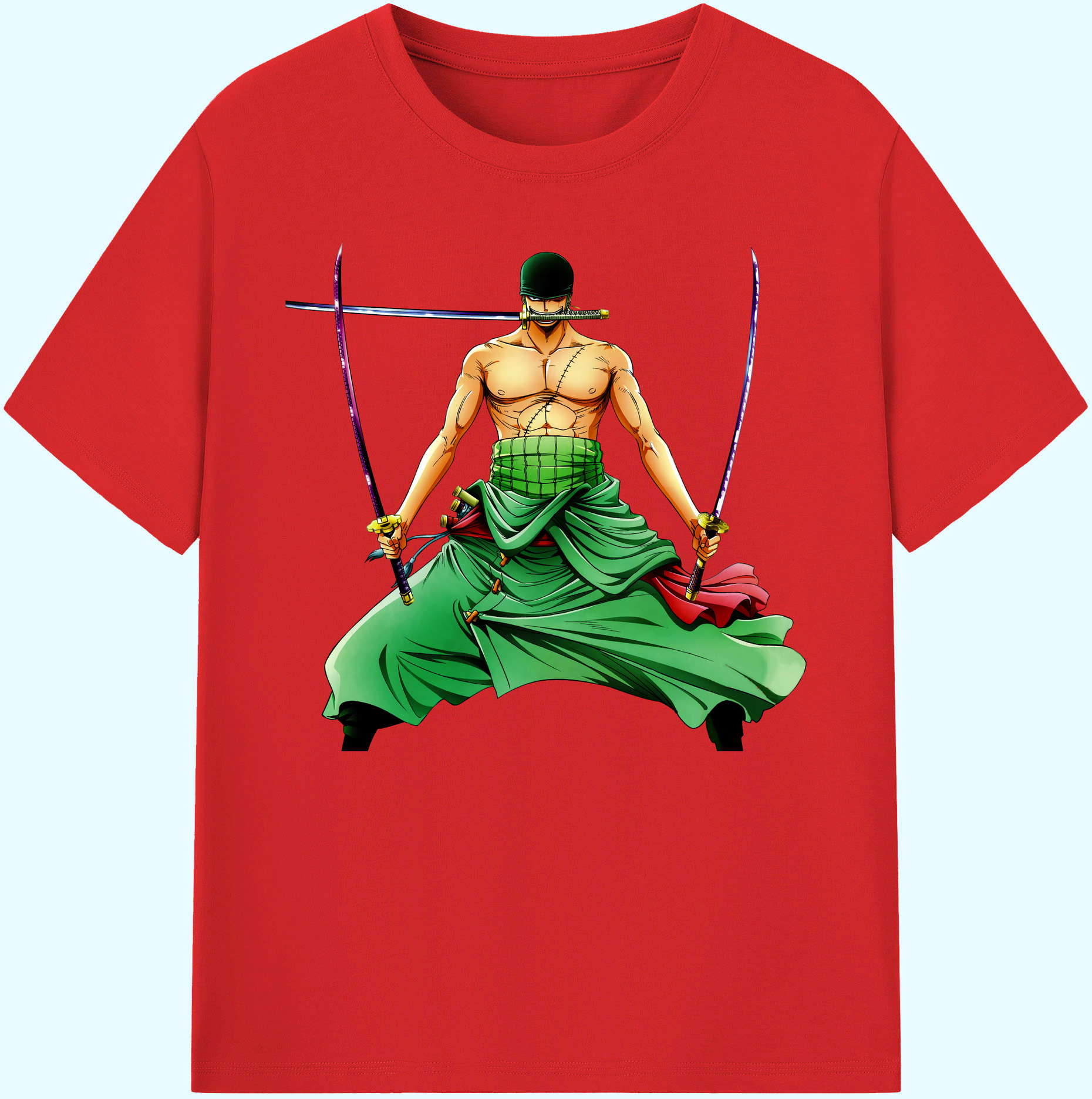 ワンピース ロロノア・ゾロ ONE PIECE Roronoa Zoro 綿100％ メンズ半袖Tシャツ｜肌触りやわらか＆通気性