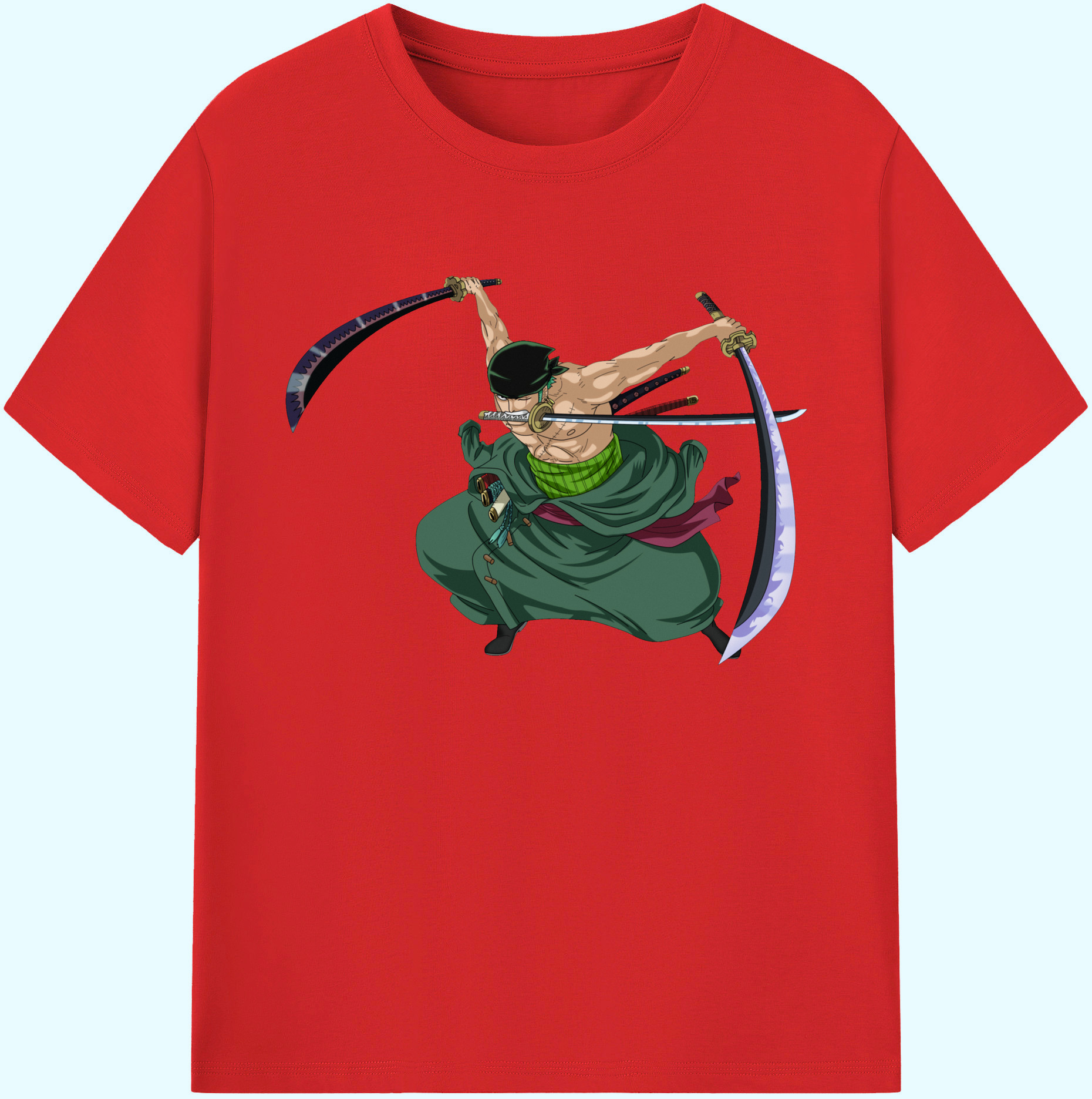 ワンピース ロロノア・ゾロ ONE PIECE Roronoa Zoro 綿100％ メンズ半袖Tシャツ｜肌触りやわらか＆通気性