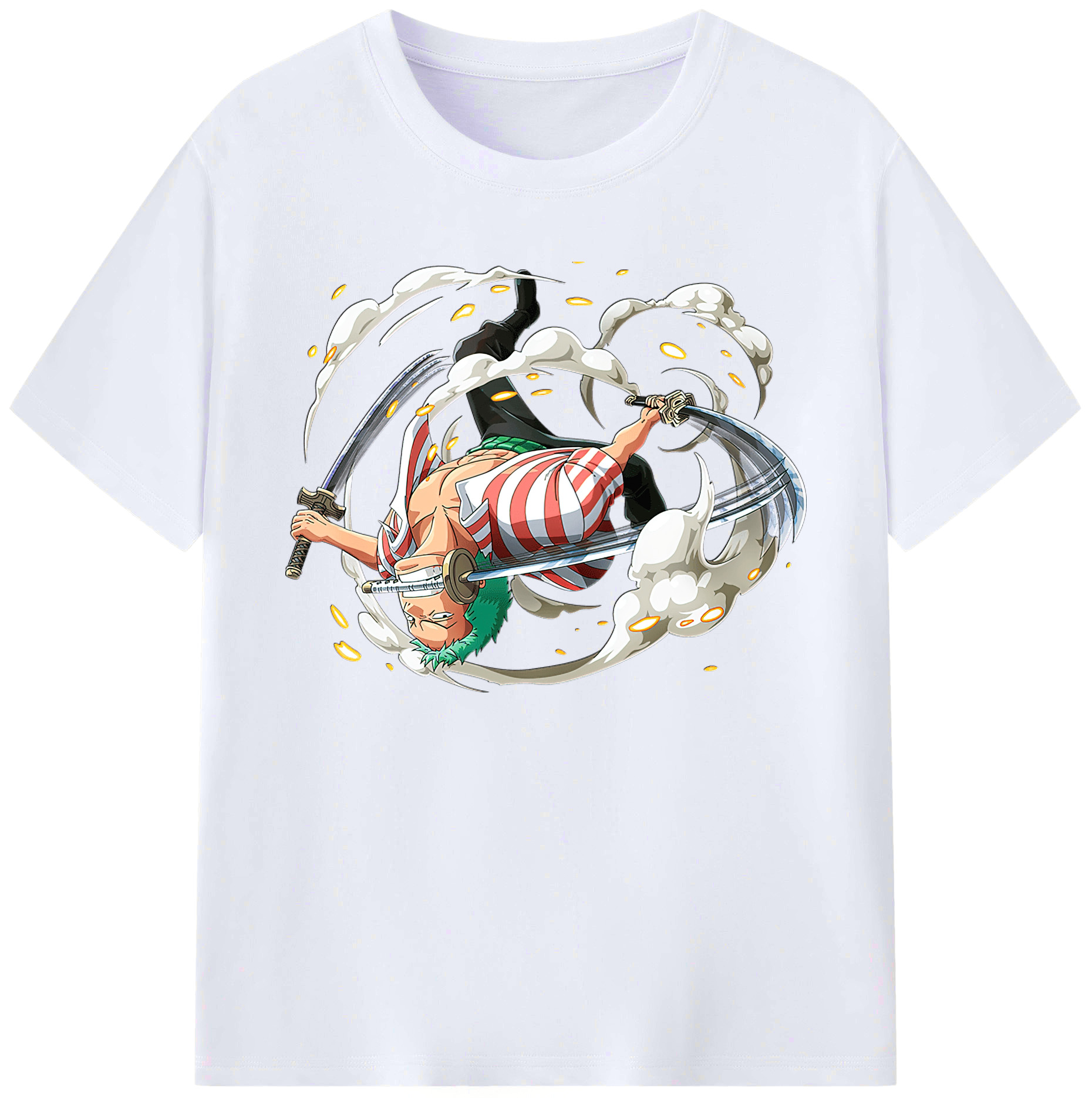 ワンピース ロロノア・ゾロ ONE PIECE Roronoa Zoro 綿100％ メンズ半袖Tシャツ｜肌触りやわらか＆通気性