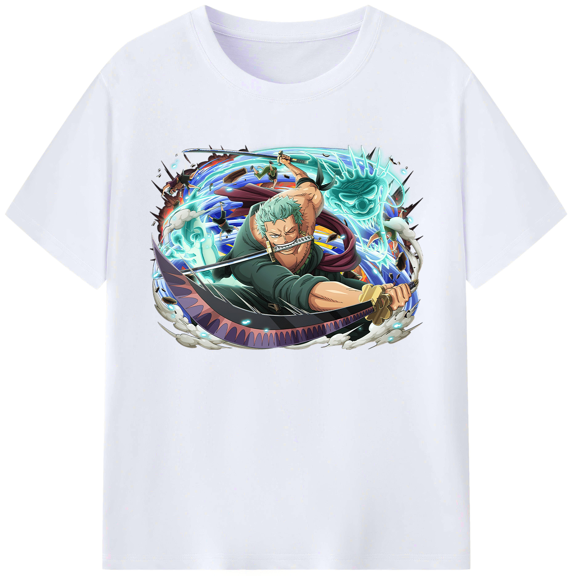 ワンピース ロロノア・ゾロ ONE PIECE Roronoa Zoro 綿100％ メンズ半袖Tシャツ｜肌触りやわらか＆通気性