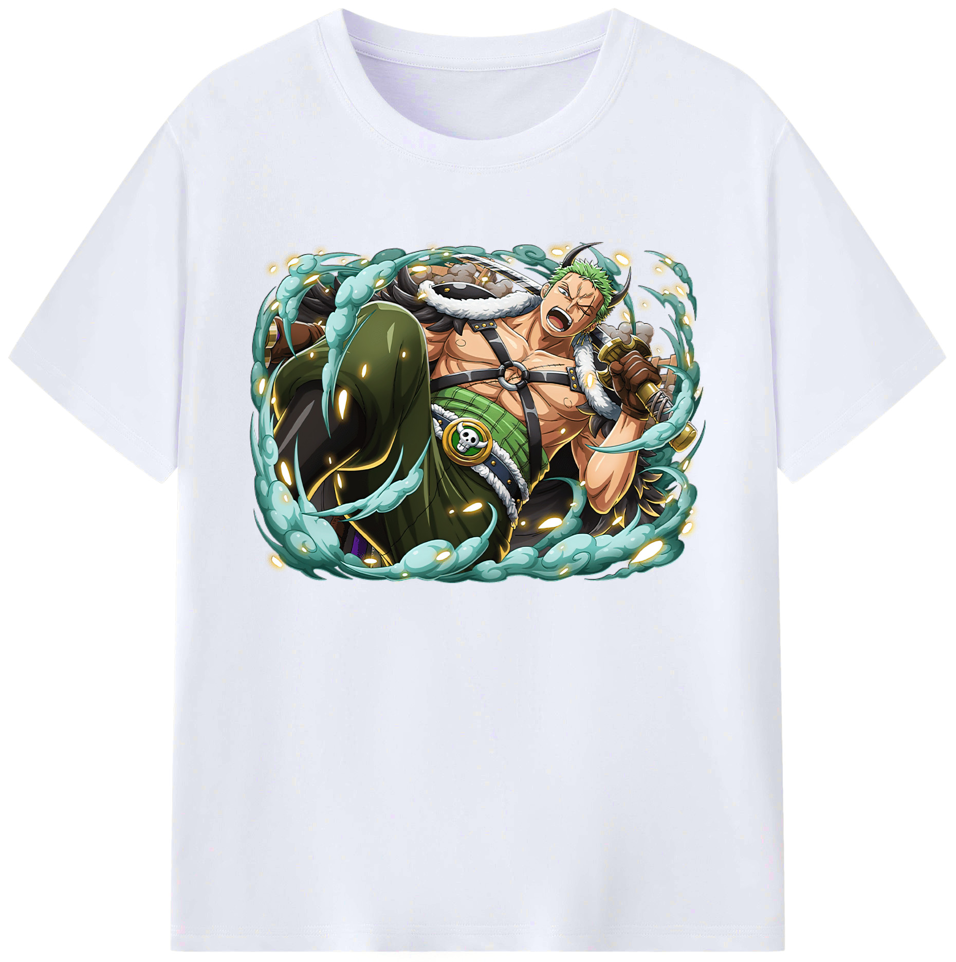 ワンピース ロロノア・ゾロ ONE PIECE Roronoa Zoro 綿100％ メンズ半袖Tシャツ｜肌触りやわらか＆通気性