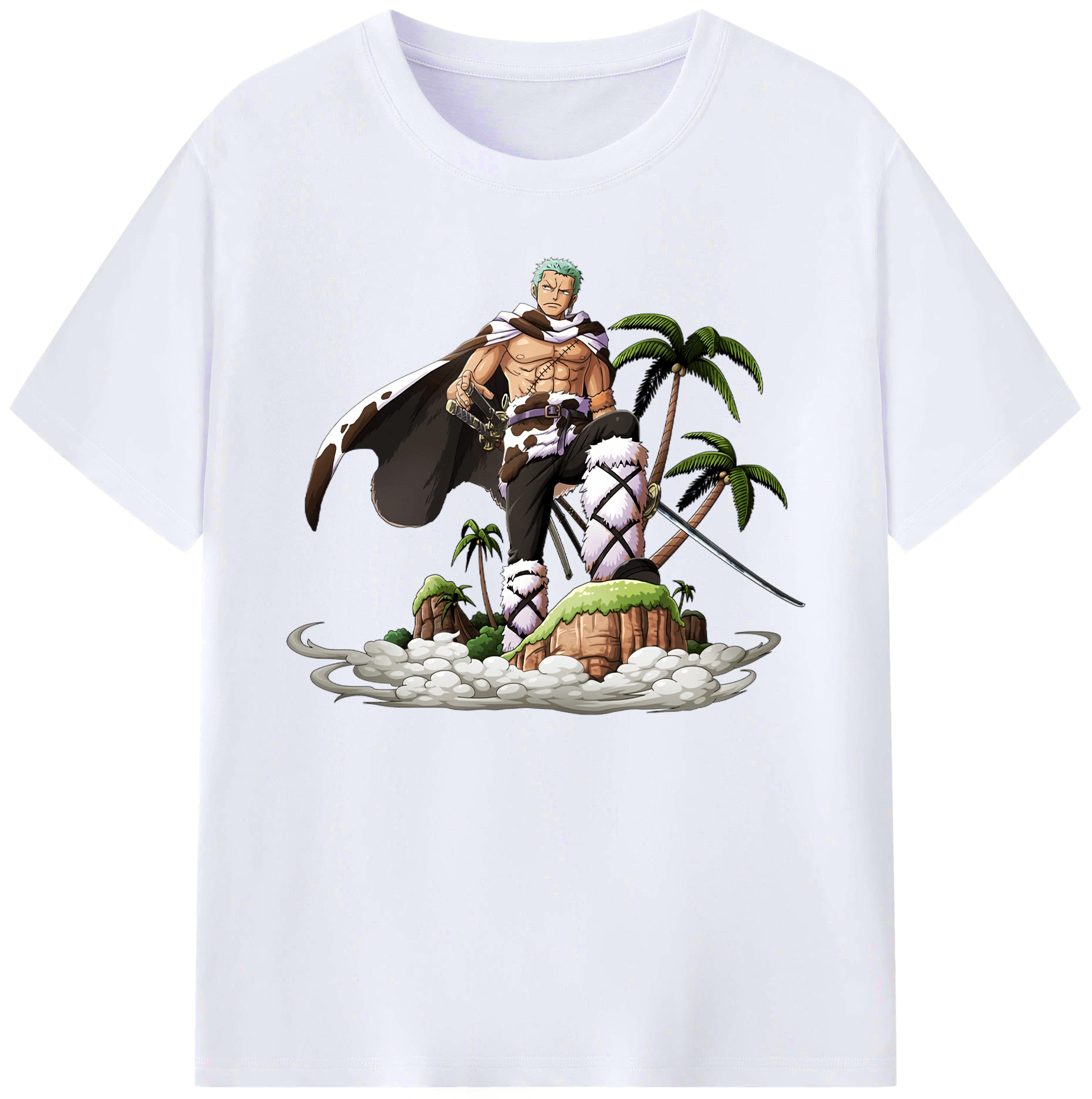 ワンピース ロロノア・ゾロ ONE PIECE Roronoa Zoro 綿100％ メンズ半袖Tシャツ｜肌触りやわらか＆通気性