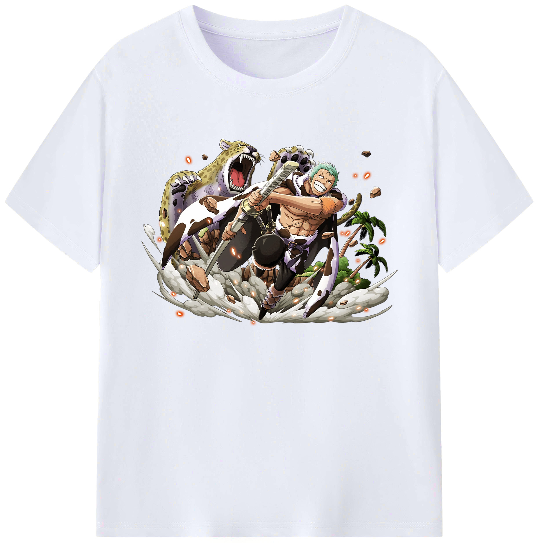 ワンピース ロロノア・ゾロ ONE PIECE Roronoa Zoro 綿100％ メンズ半袖Tシャツ｜肌触りやわらか＆通気性