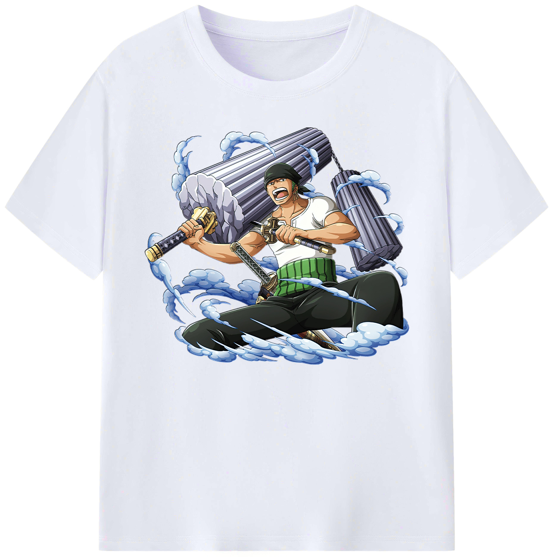 ワンピース ロロノア・ゾロ ONE PIECE Roronoa Zoro 綿100％ メンズ半袖Tシャツ｜肌触りやわらか＆通気性