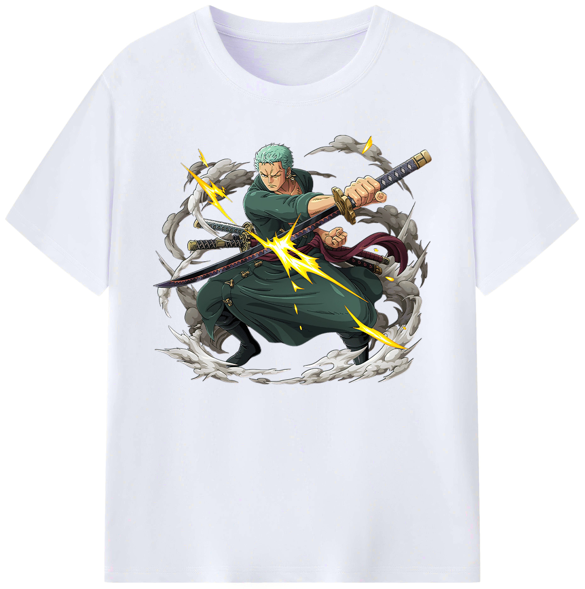 ワンピース ロロノア・ゾロ ONE PIECE Roronoa Zoro 綿100％ メンズ半袖Tシャツ｜肌触りやわらか＆通気性