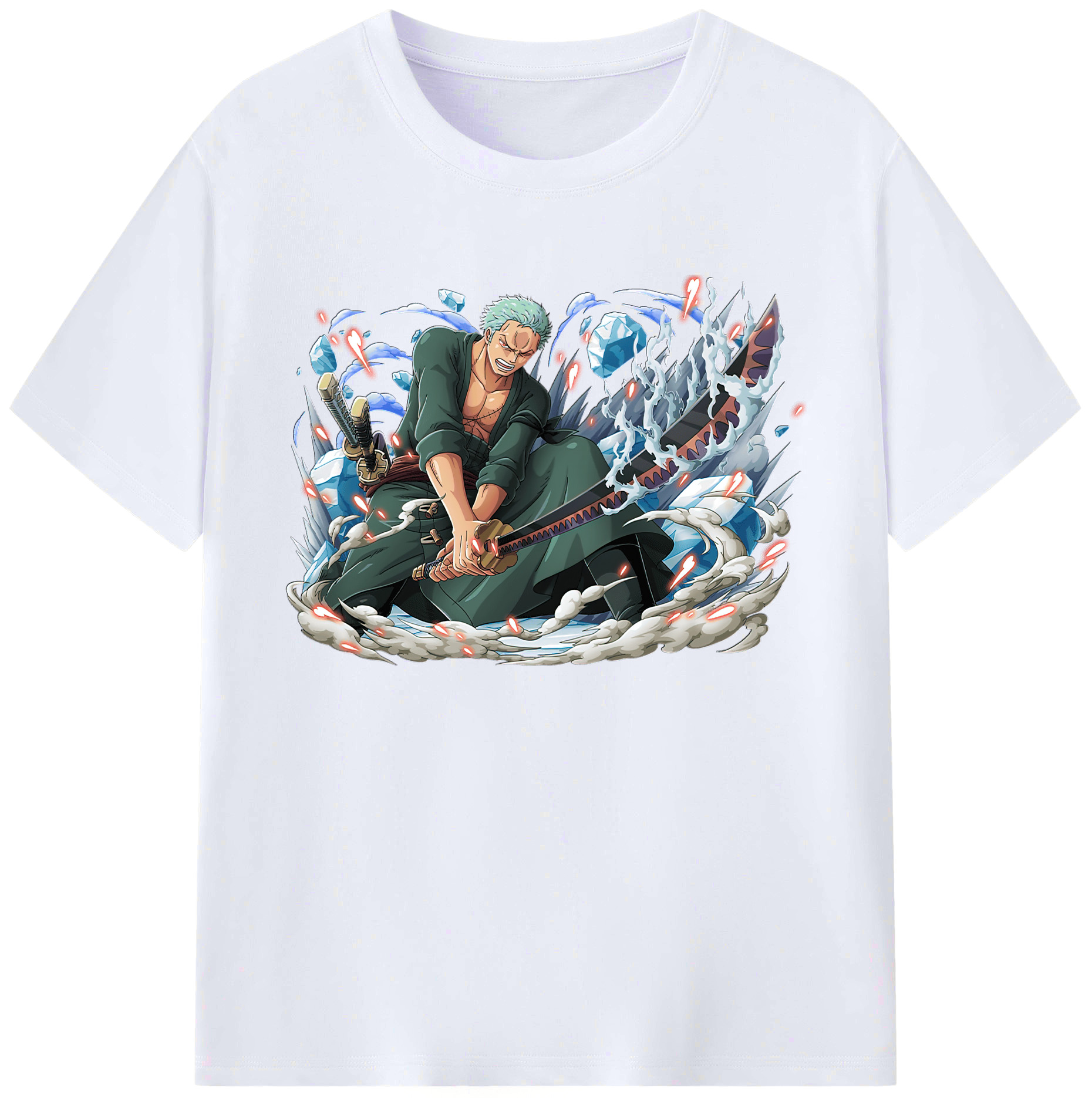 ワンピース ロロノア・ゾロ ONE PIECE Roronoa Zoro 綿100％ メンズ半袖Tシャツ｜肌触りやわらか＆通気性