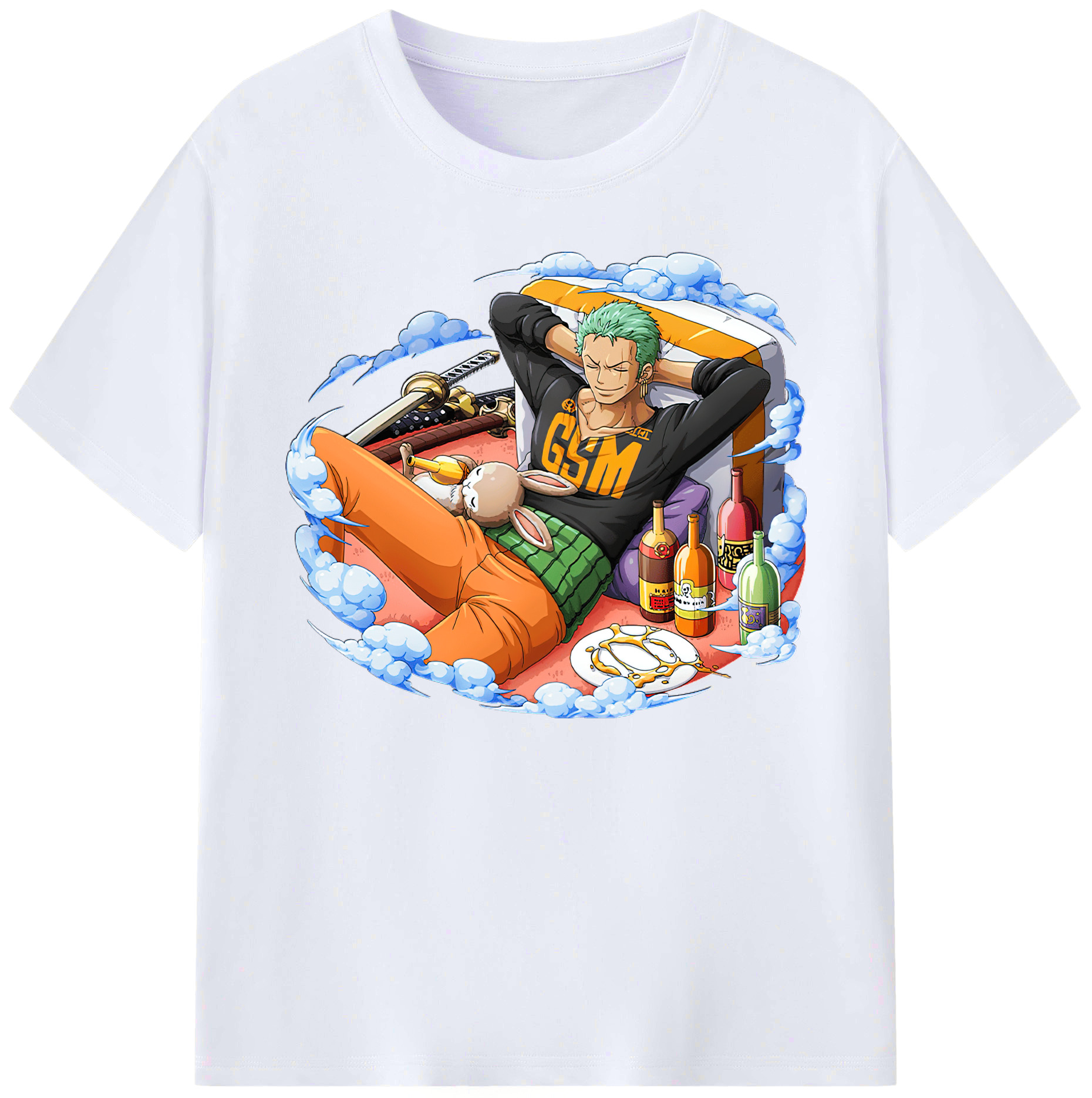 ワンピース ロロノア・ゾロ ONE PIECE Roronoa Zoro 綿100％ メンズ半袖Tシャツ｜肌触りやわらか＆通気性