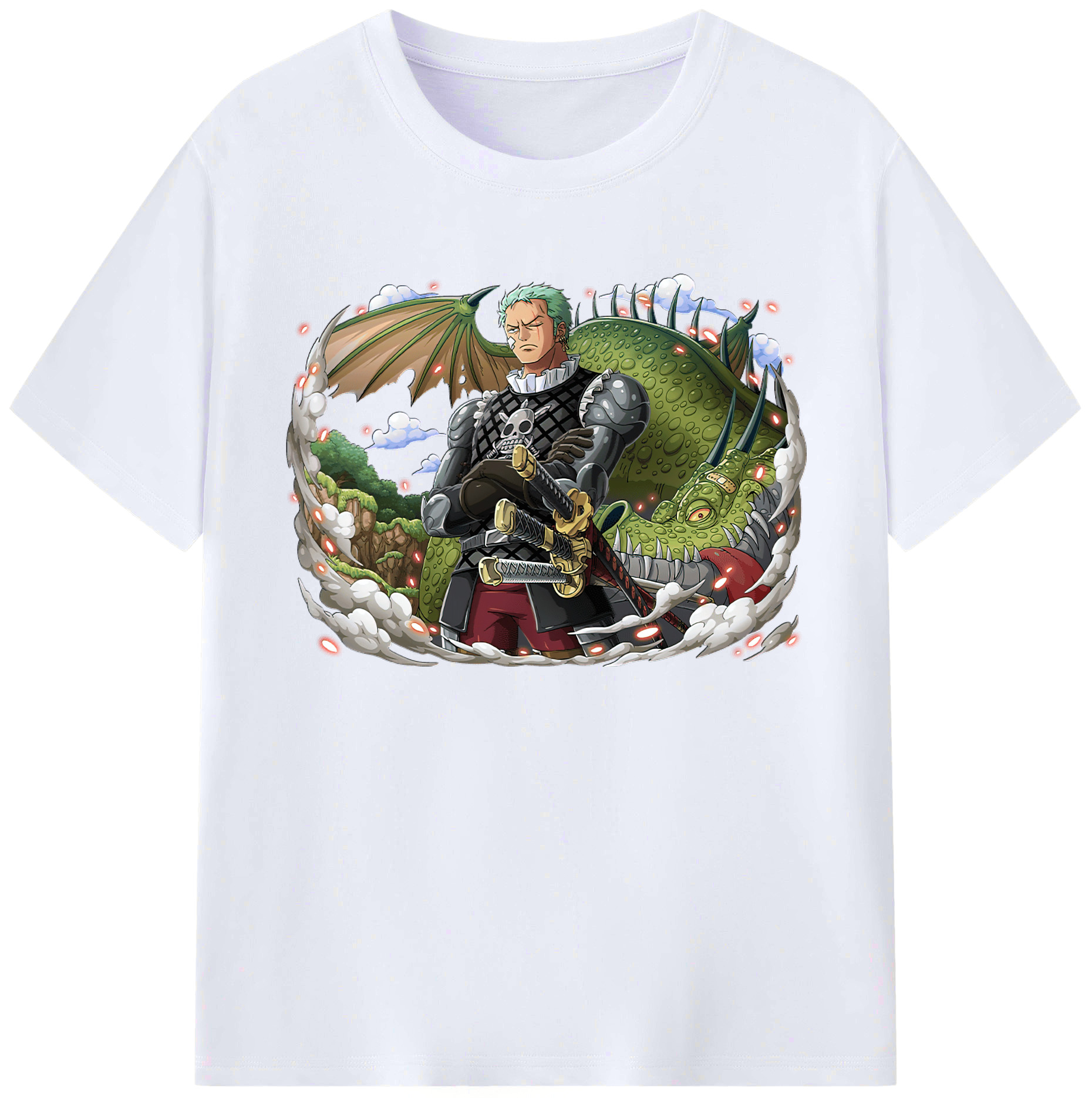 ワンピース ロロノア・ゾロ ONE PIECE Roronoa Zoro 綿100％ メンズ半袖Tシャツ｜肌触りやわらか＆通気性