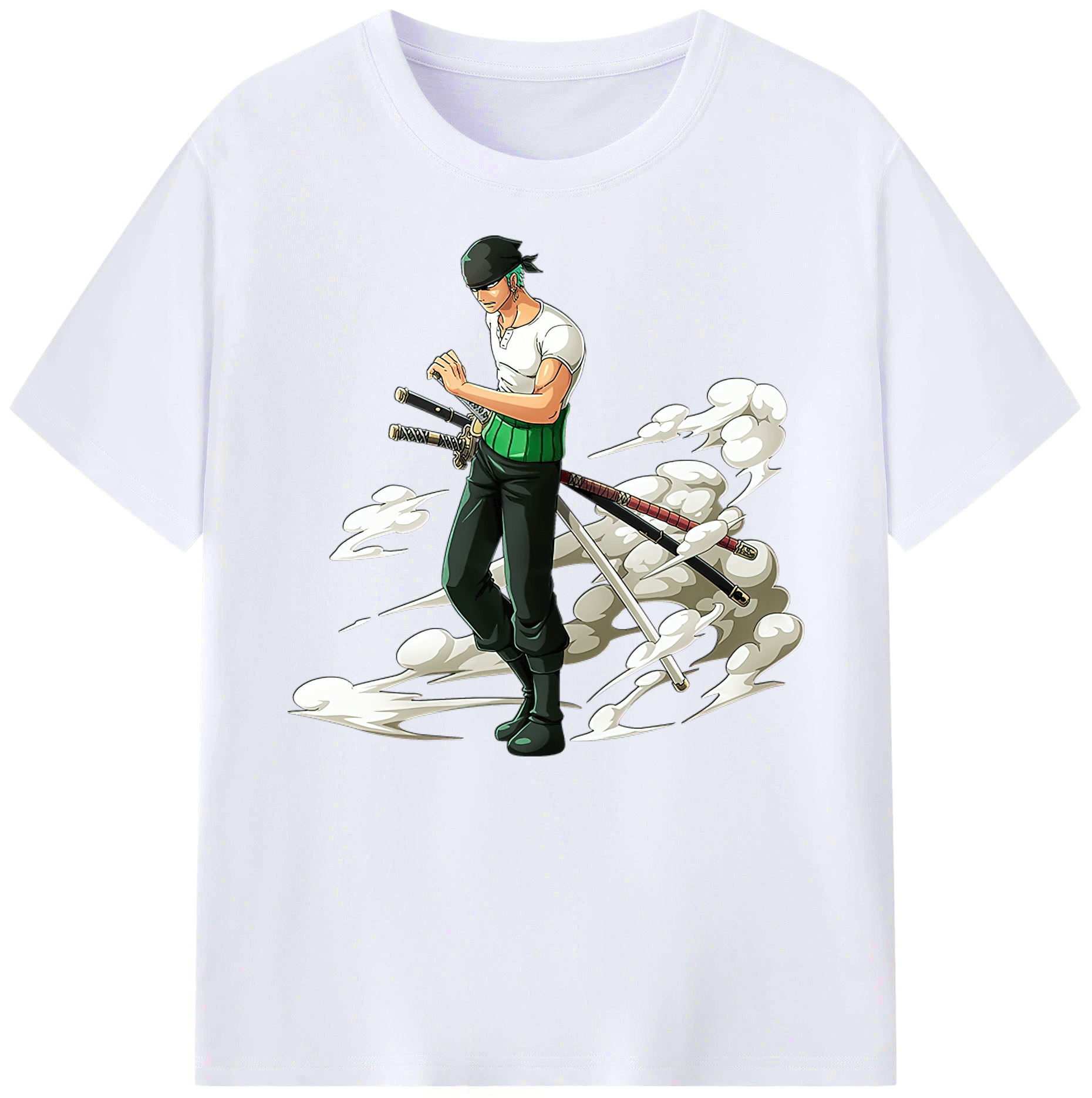 ワンピース ロロノア・ゾロ ONE PIECE Roronoa Zoro 綿100％ メンズ半袖Tシャツ｜肌触りやわらか＆通気性