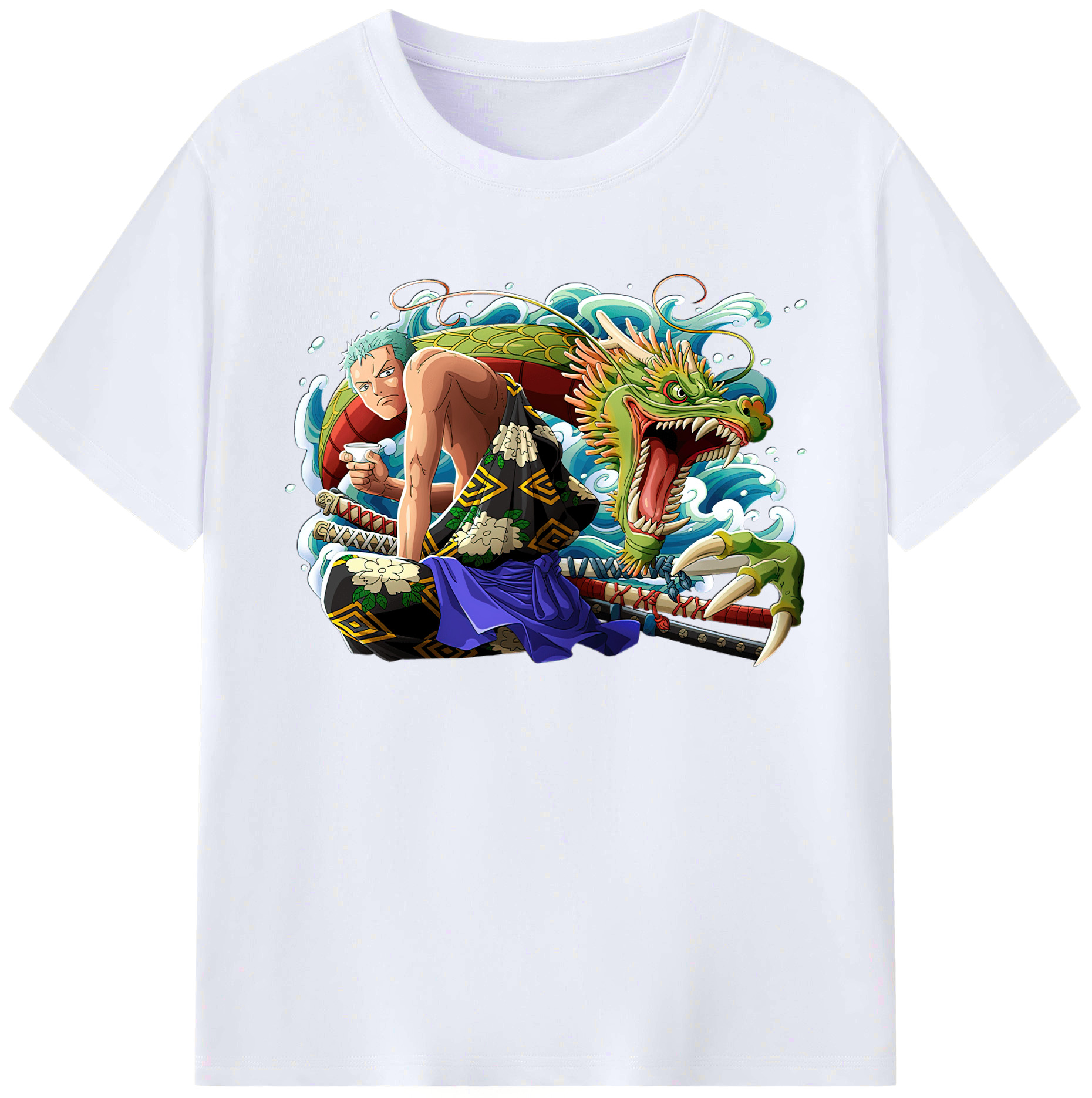 ワンピース ロロノア・ゾロ ONE PIECE Roronoa Zoro 綿100％ メンズ半袖Tシャツ｜肌触りやわらか＆通気性