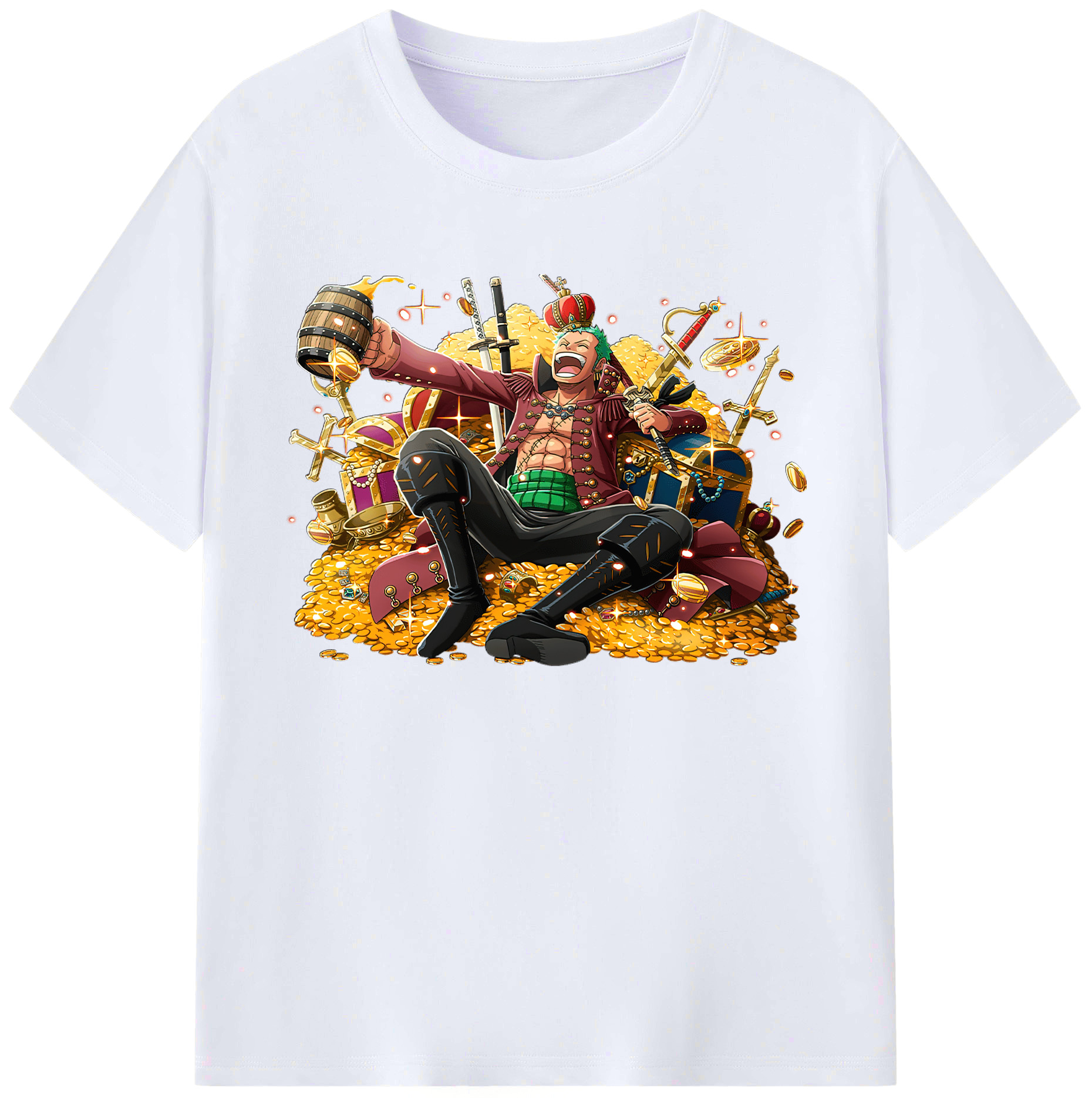 ワンピース ロロノア・ゾロ ONE PIECE Roronoa Zoro 綿100％ メンズ半袖Tシャツ｜肌触りやわらか＆通気性