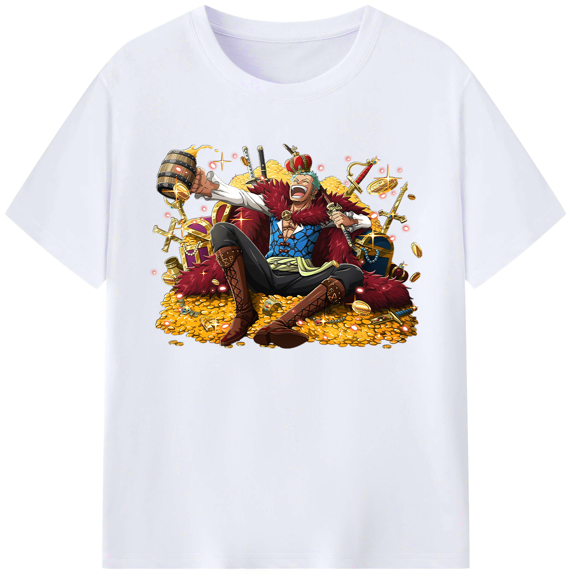 ワンピース ロロノア・ゾロ ONE PIECE Roronoa Zoro 綿100％ メンズ半袖Tシャツ｜肌触りやわらか＆通気性