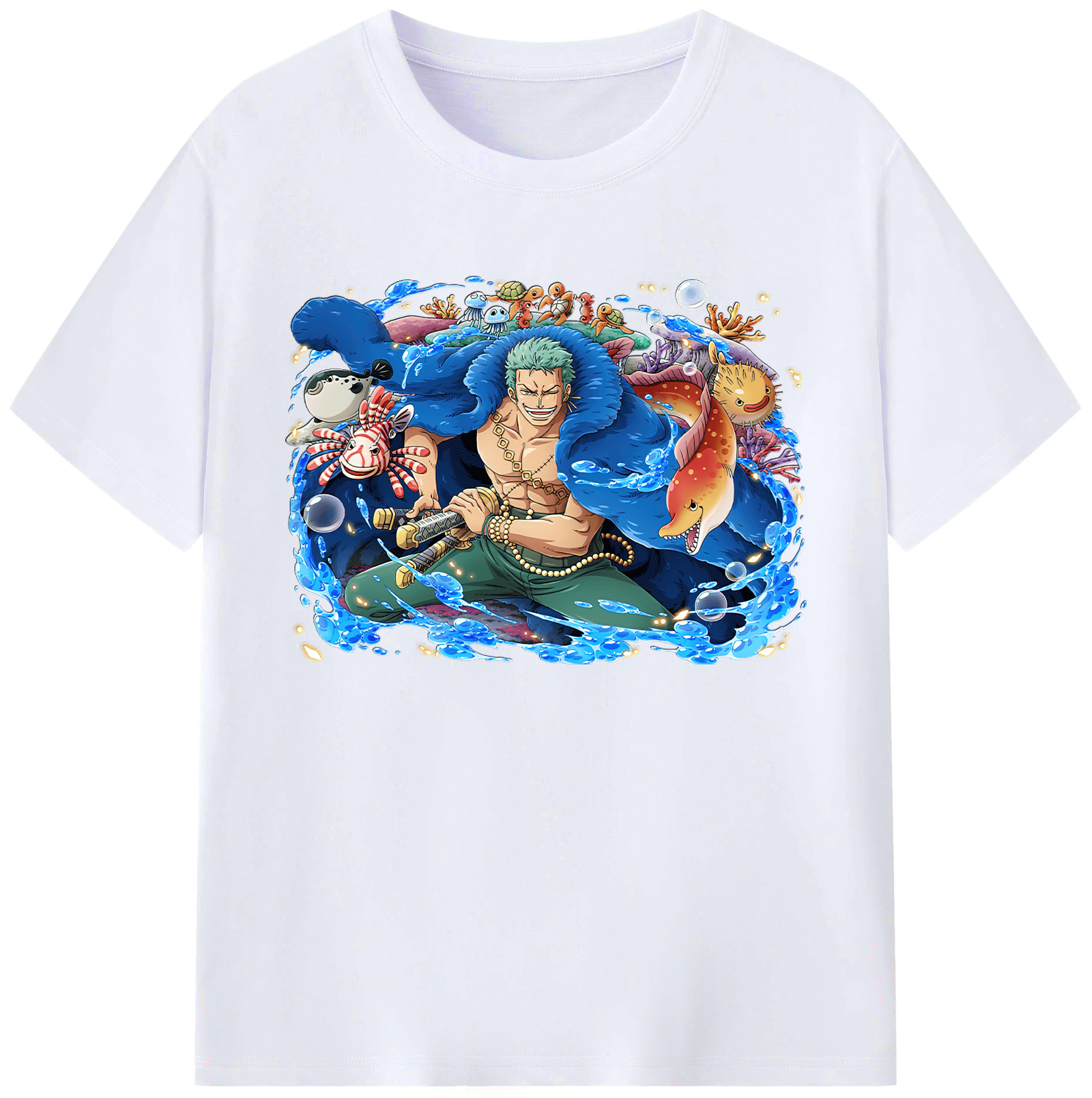 ワンピース ロロノア・ゾロ ONE PIECE Roronoa Zoro 綿100％ メンズ半袖Tシャツ｜肌触りやわらか＆通気性
