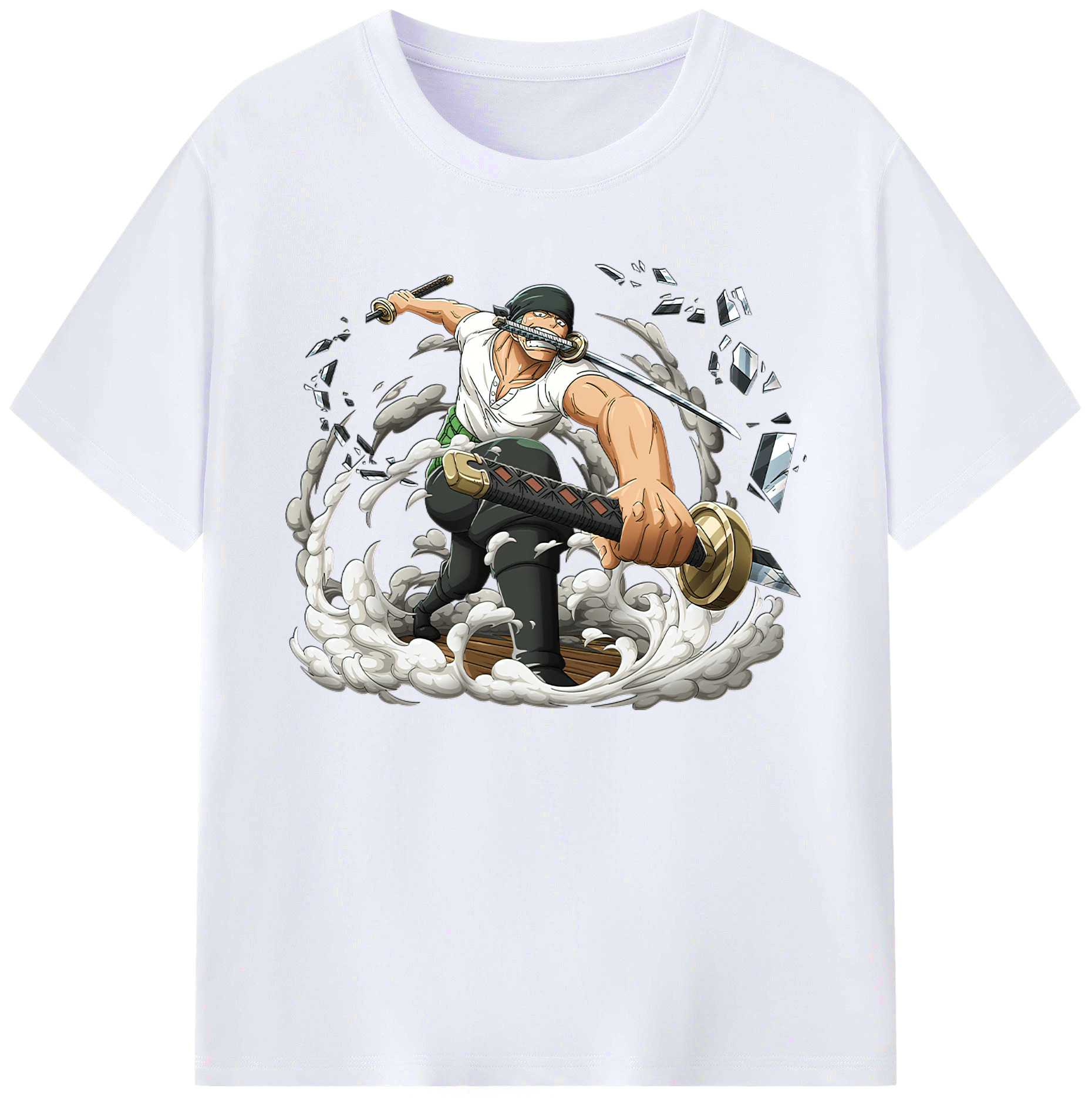 ワンピース ロロノア・ゾロ ONE PIECE Roronoa Zoro 綿100％ メンズ半袖Tシャツ｜肌触りやわらか＆通気性