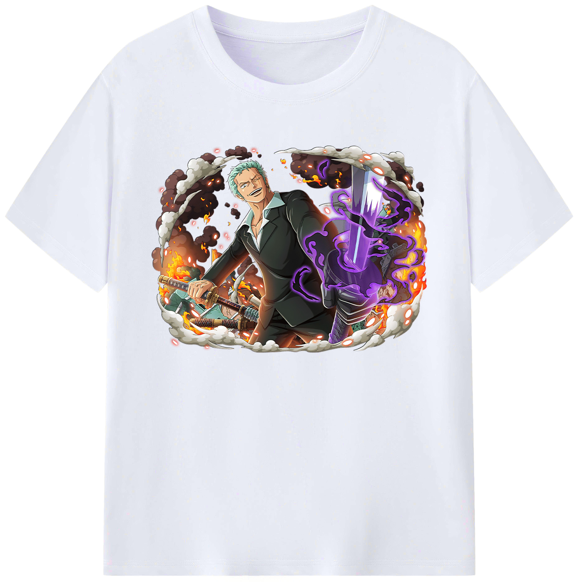 ワンピース ロロノア・ゾロ ONE PIECE Roronoa Zoro 綿100％ メンズ半袖Tシャツ｜肌触りやわらか＆通気性
