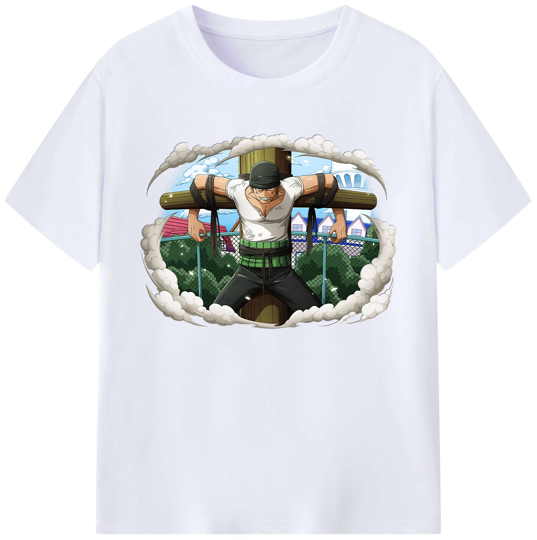 ワンピース ロロノア・ゾロ ONE PIECE Roronoa Zoro 綿100％ メンズ半袖Tシャツ｜肌触りやわらか＆通気性