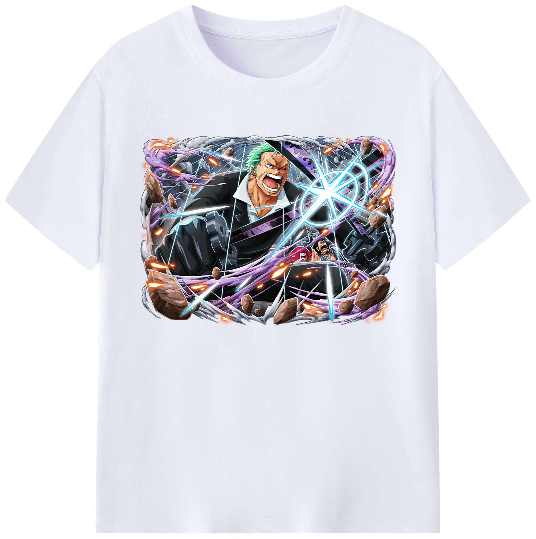 ワンピース ロロノア・ゾロ ONE PIECE Roronoa Zoro 綿100％ メンズ半袖Tシャツ｜肌触りやわらか＆通気性