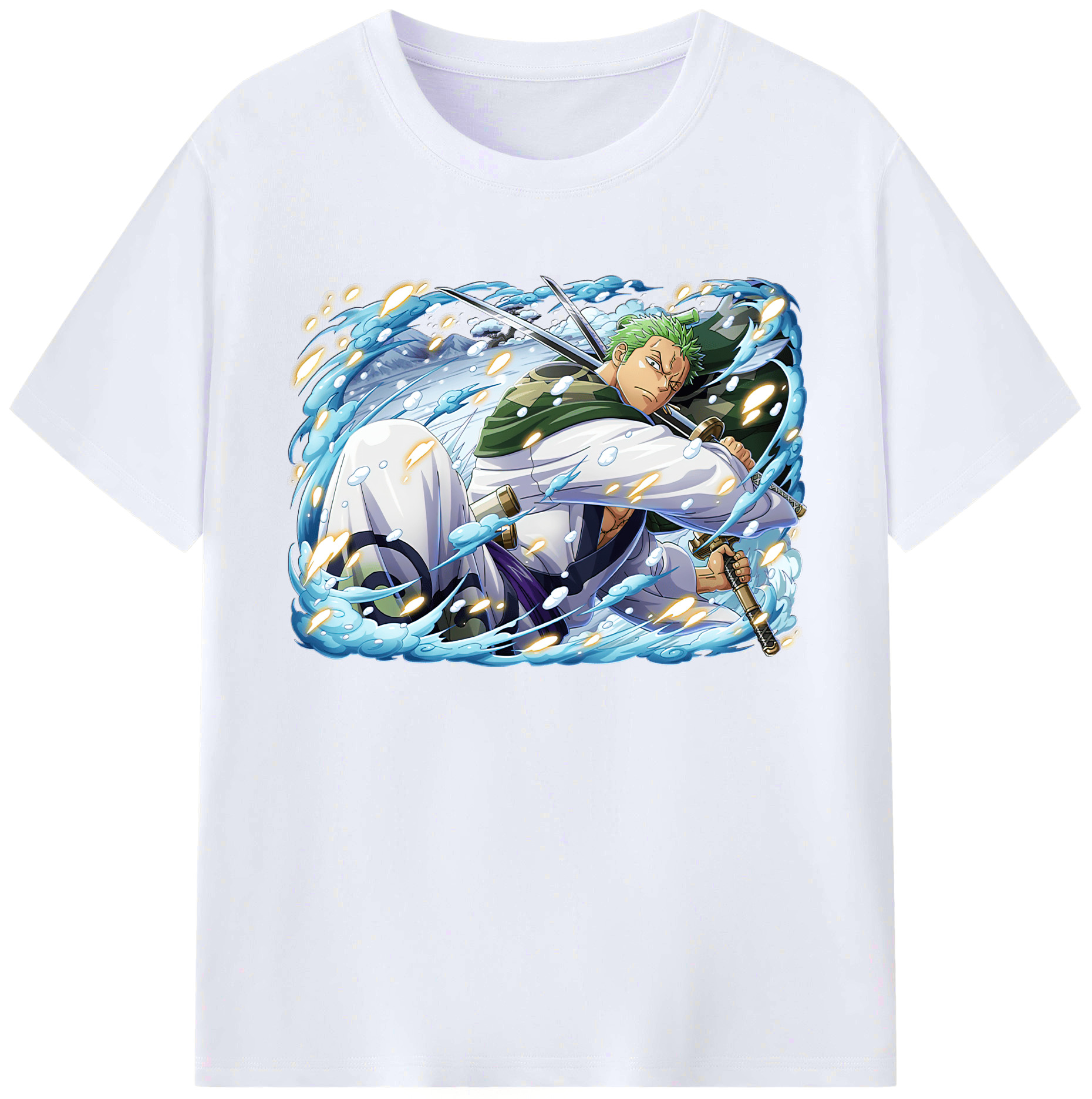 ワンピース ロロノア・ゾロ ONE PIECE Roronoa Zoro 綿100％ メンズ半袖Tシャツ｜肌触りやわらか＆通気性