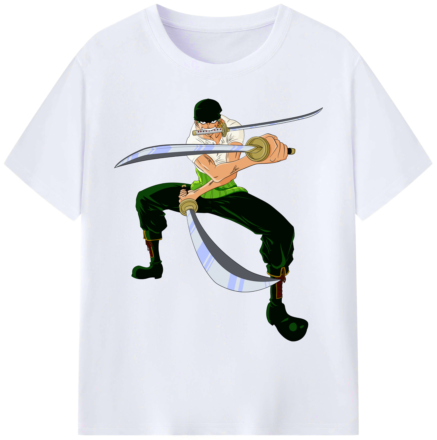 ワンピース ロロノア・ゾロ ONE PIECE Roronoa Zoro 綿100％ メンズ半袖Tシャツ｜肌触りやわらか＆通気性