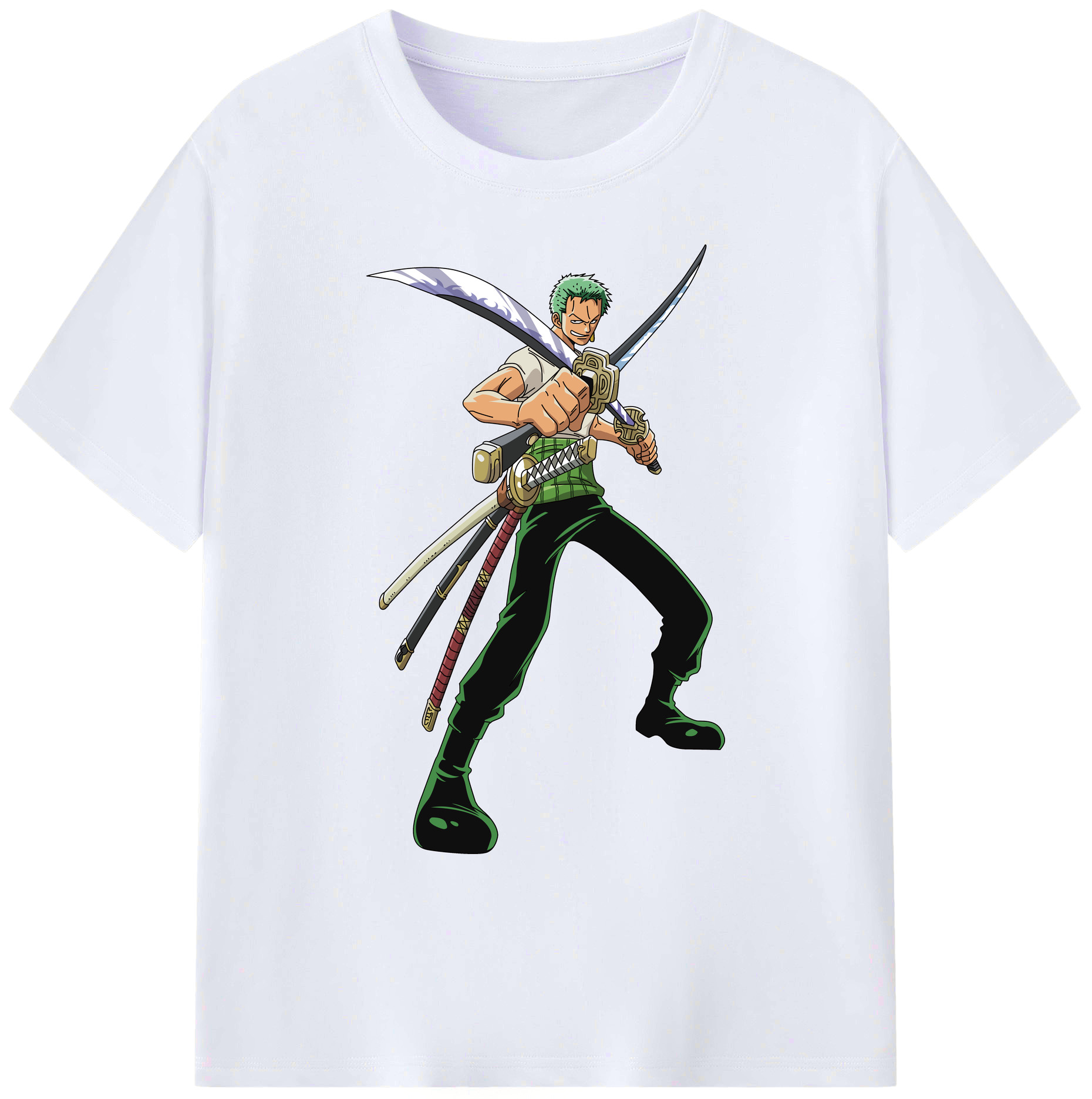 ワンピース ロロノア・ゾロ ONE PIECE Roronoa Zoro 綿100％ メンズ半袖Tシャツ｜肌触りやわらか＆通気性