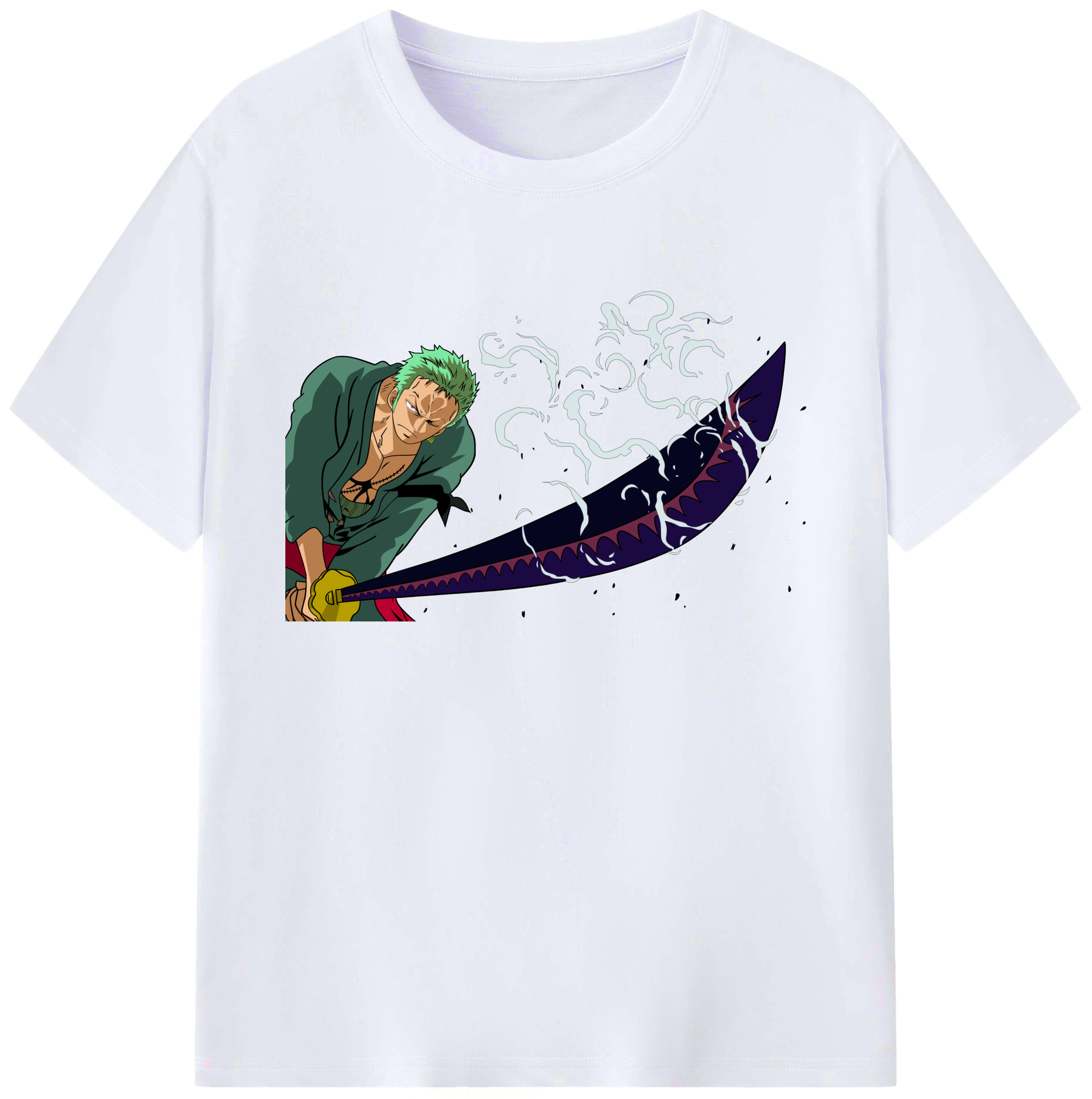 ワンピース ロロノア・ゾロ ONE PIECE Roronoa Zoro 綿100％ メンズ半袖Tシャツ｜肌触りやわらか＆通気性