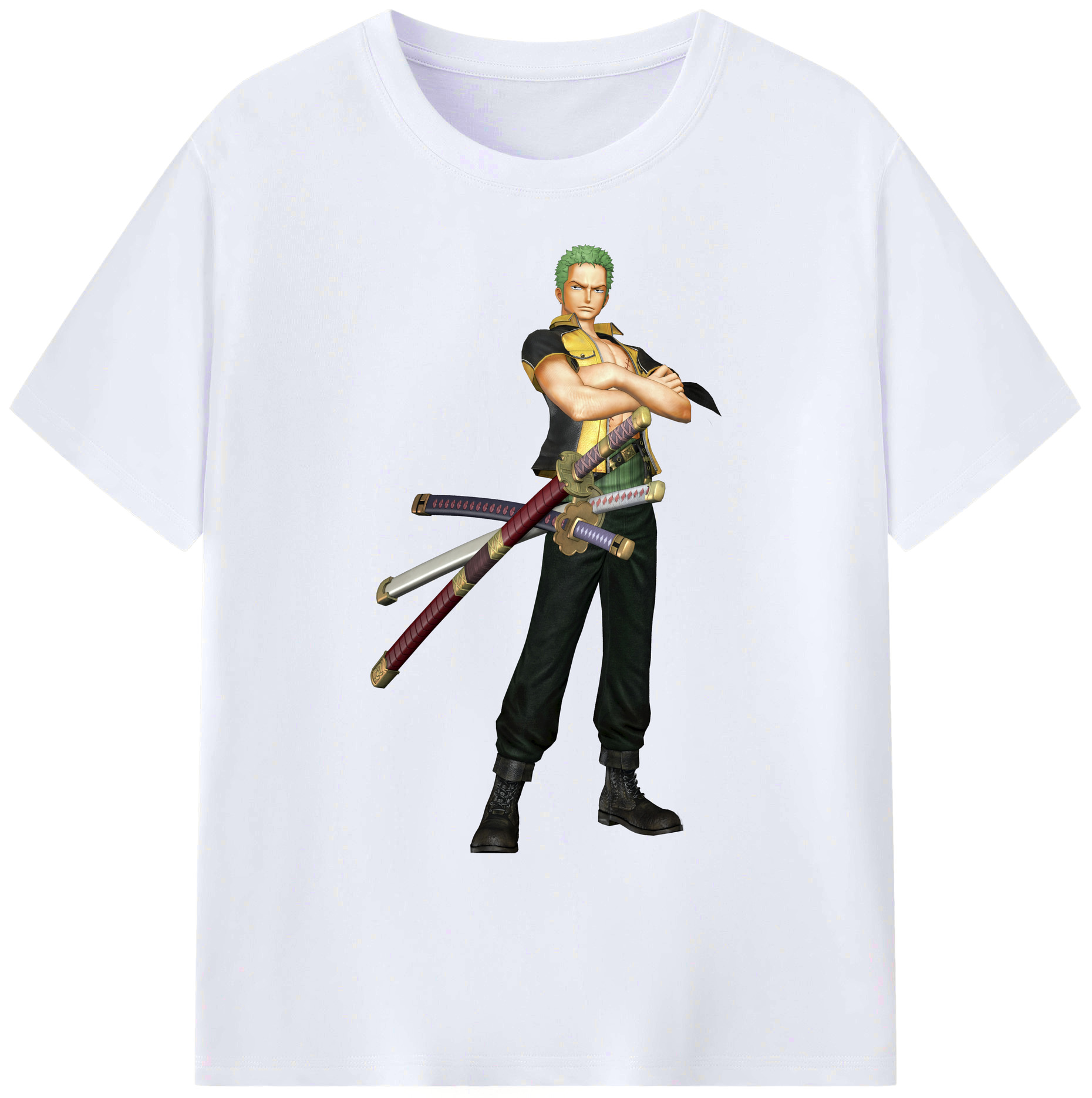 ワンピース ロロノア・ゾロ ONE PIECE Roronoa Zoro 綿100％ メンズ半袖Tシャツ｜肌触りやわらか＆通気性