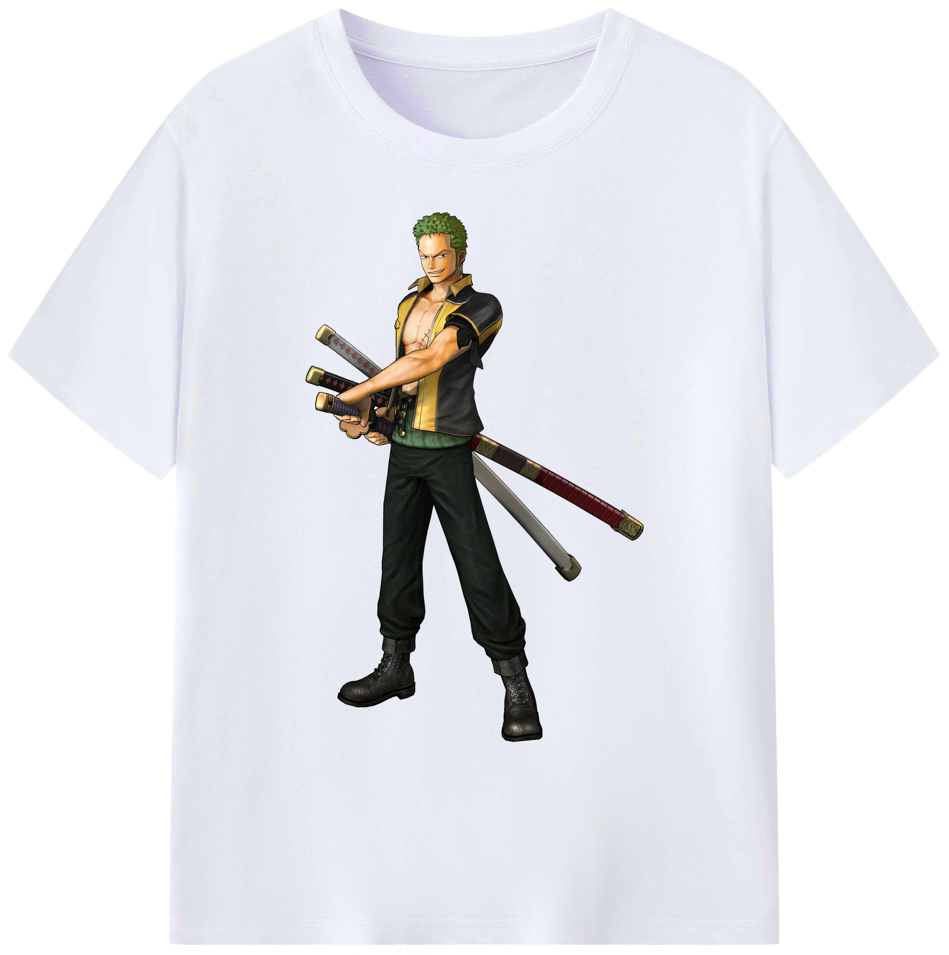 ワンピース ロロノア・ゾロ ONE PIECE Roronoa Zoro 綿100％ メンズ半袖Tシャツ｜肌触りやわらか＆通気性