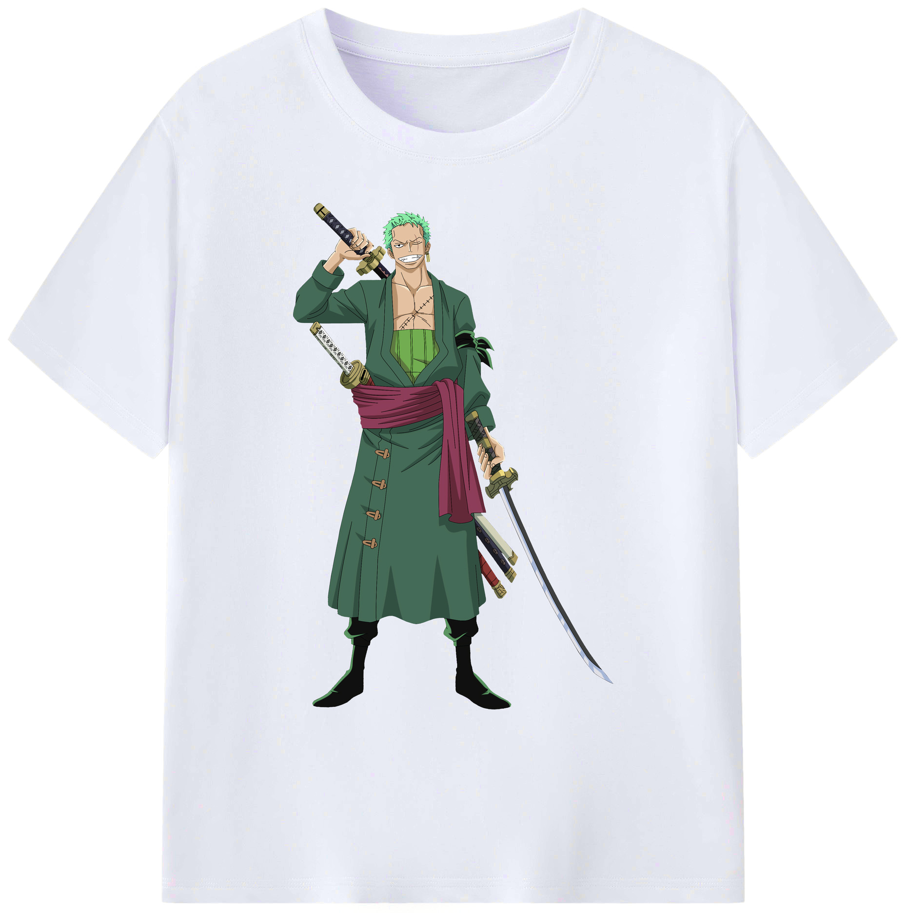 ワンピース ロロノア・ゾロ ONE PIECE Roronoa Zoro 綿100％ メンズ半袖Tシャツ｜肌触りやわらか＆通気性