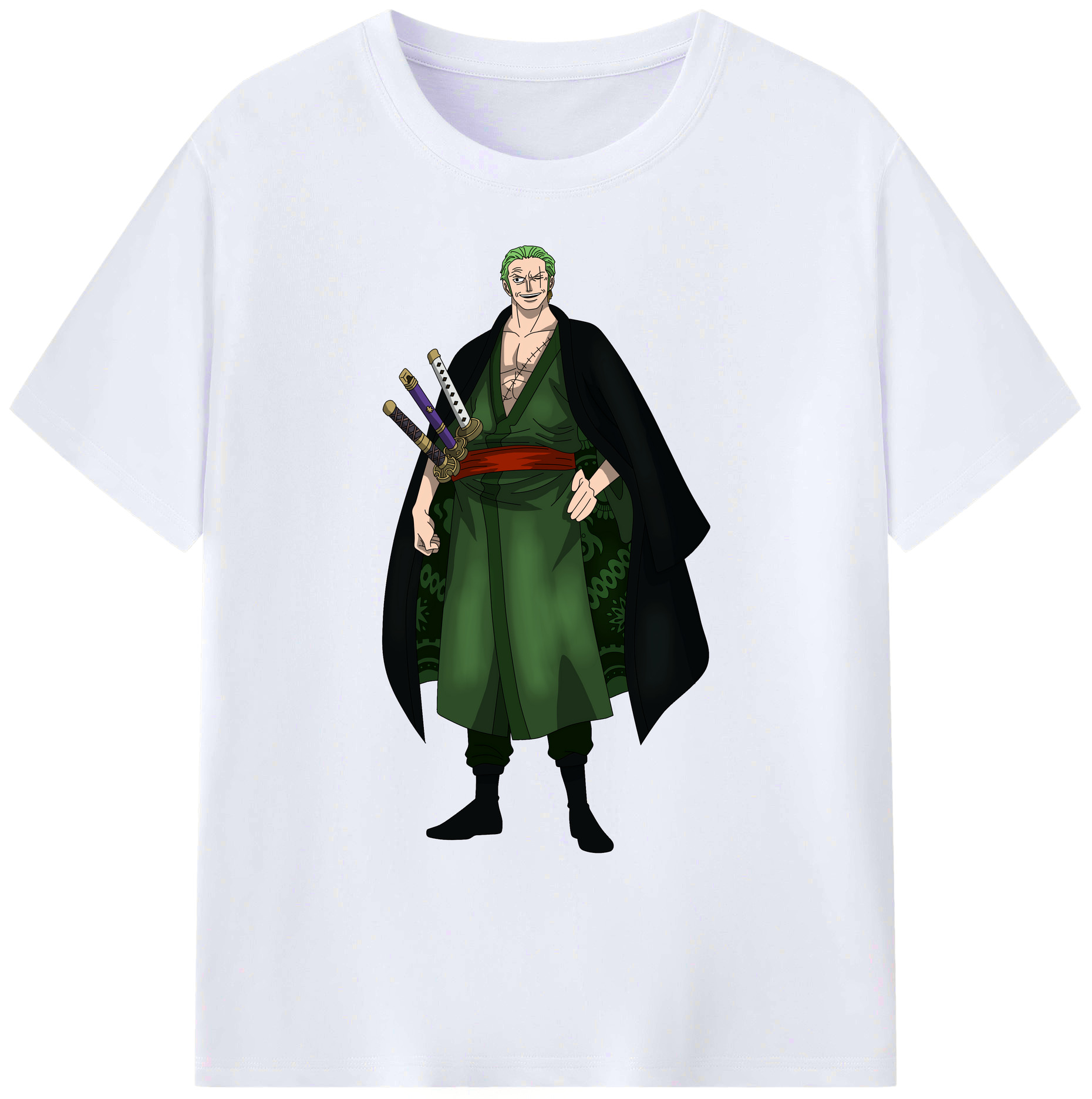 ワンピース ロロノア・ゾロ ONE PIECE Roronoa Zoro 綿100％ メンズ半袖Tシャツ｜肌触りやわらか＆通気性