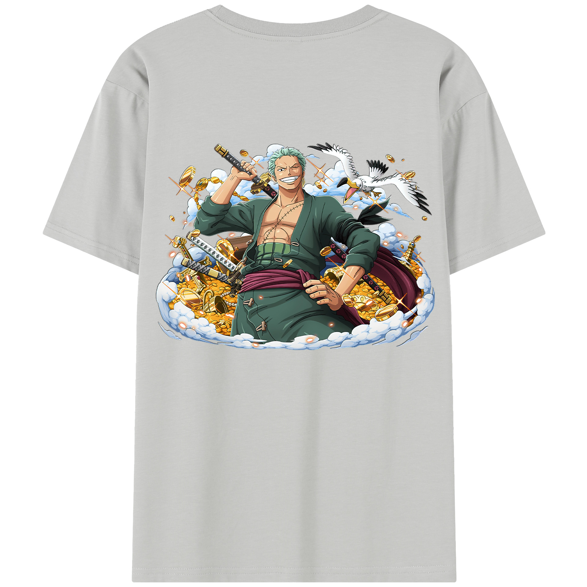 ワンピース ロロノア・ゾロ ONE PIECE Roronoa Zoro レディース半袖Tシャツ(バックプリント)