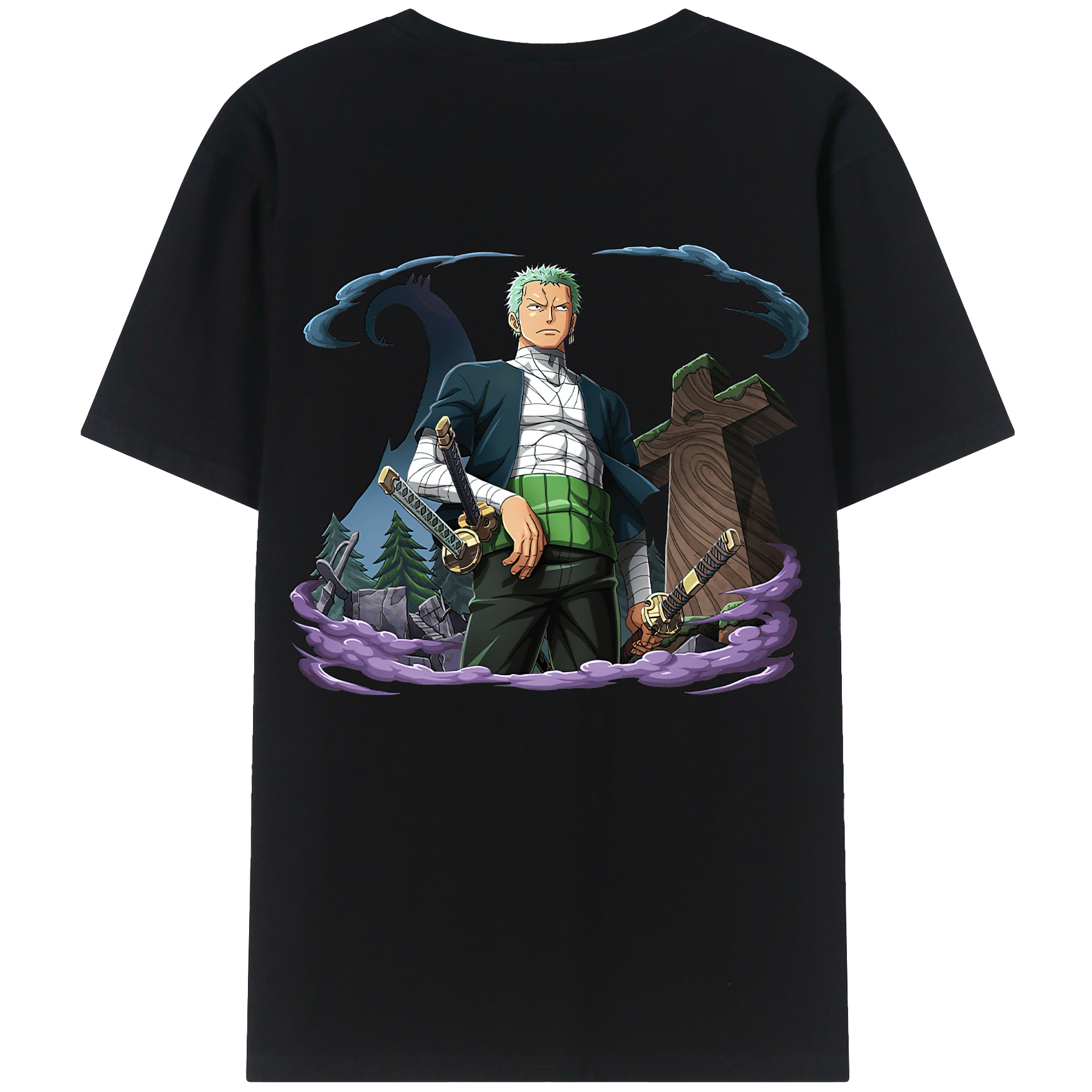 ワンピース ロロノア・ゾロ ONE PIECE Roronoa Zoro レディース半袖Tシャツ(バックプリント)