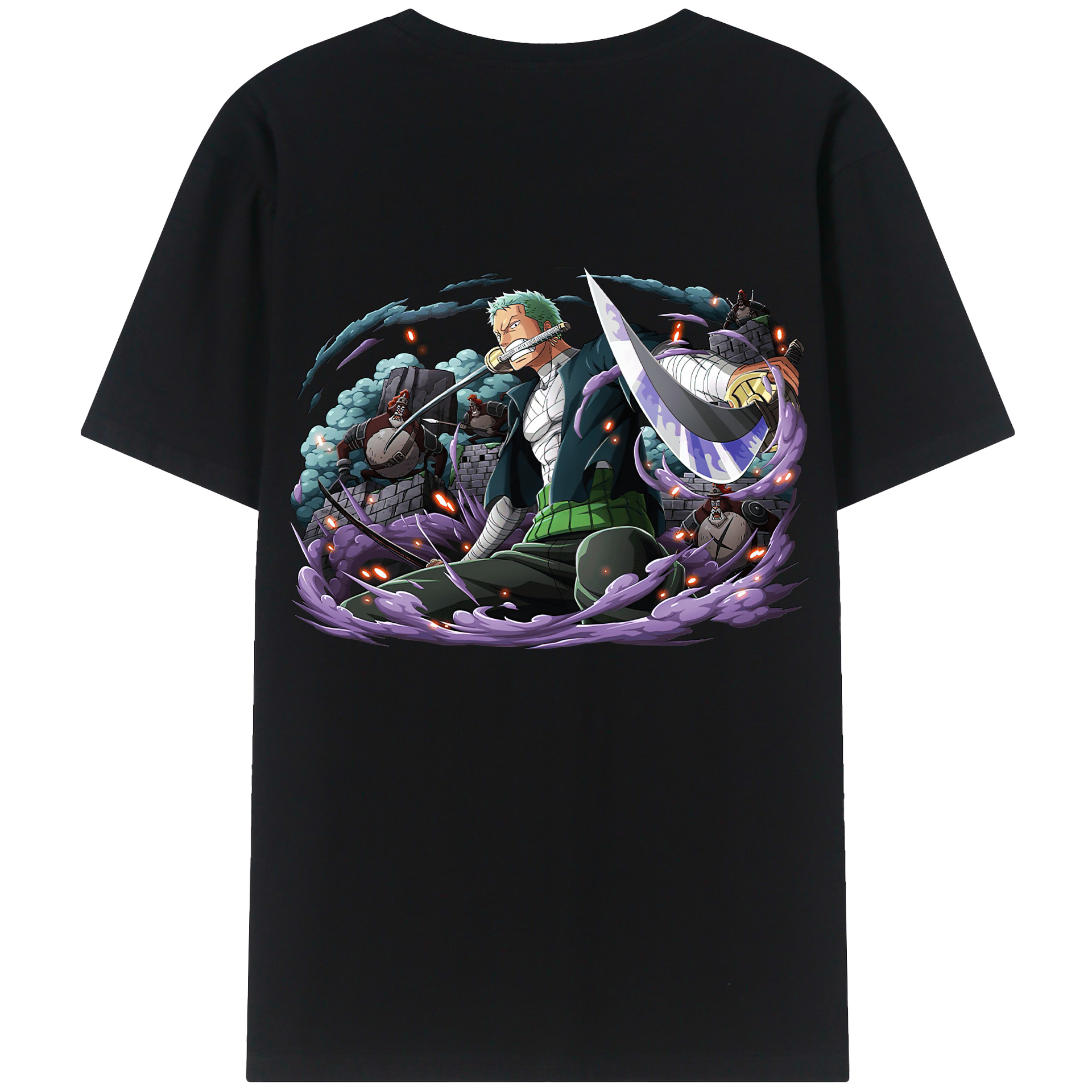 ワンピース ロロノア・ゾロ ONE PIECE Roronoa Zoro レディース半袖Tシャツ(バックプリント)