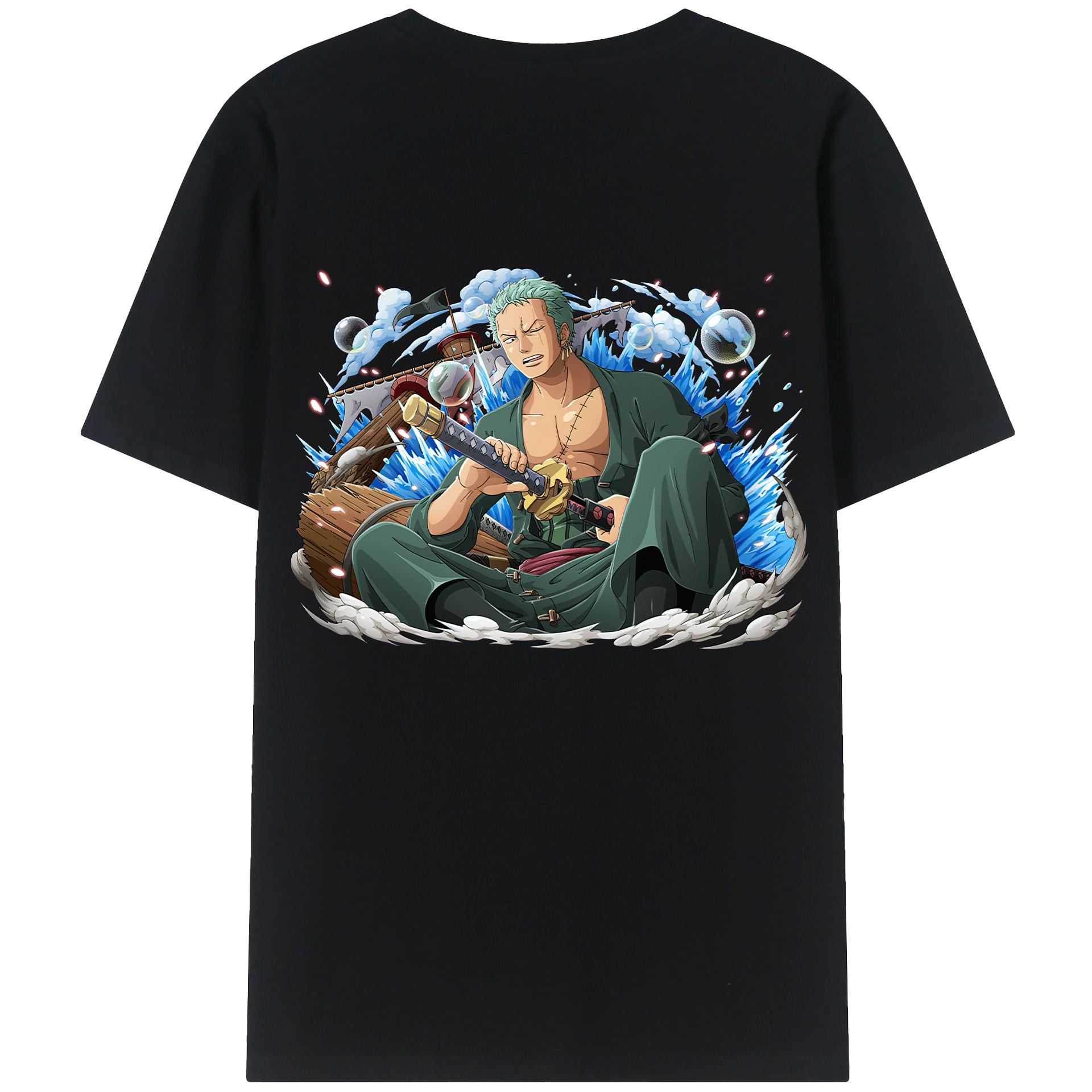 ワンピース ロロノア・ゾロ ONE PIECE Roronoa Zoro レディース半袖Tシャツ(バックプリント)