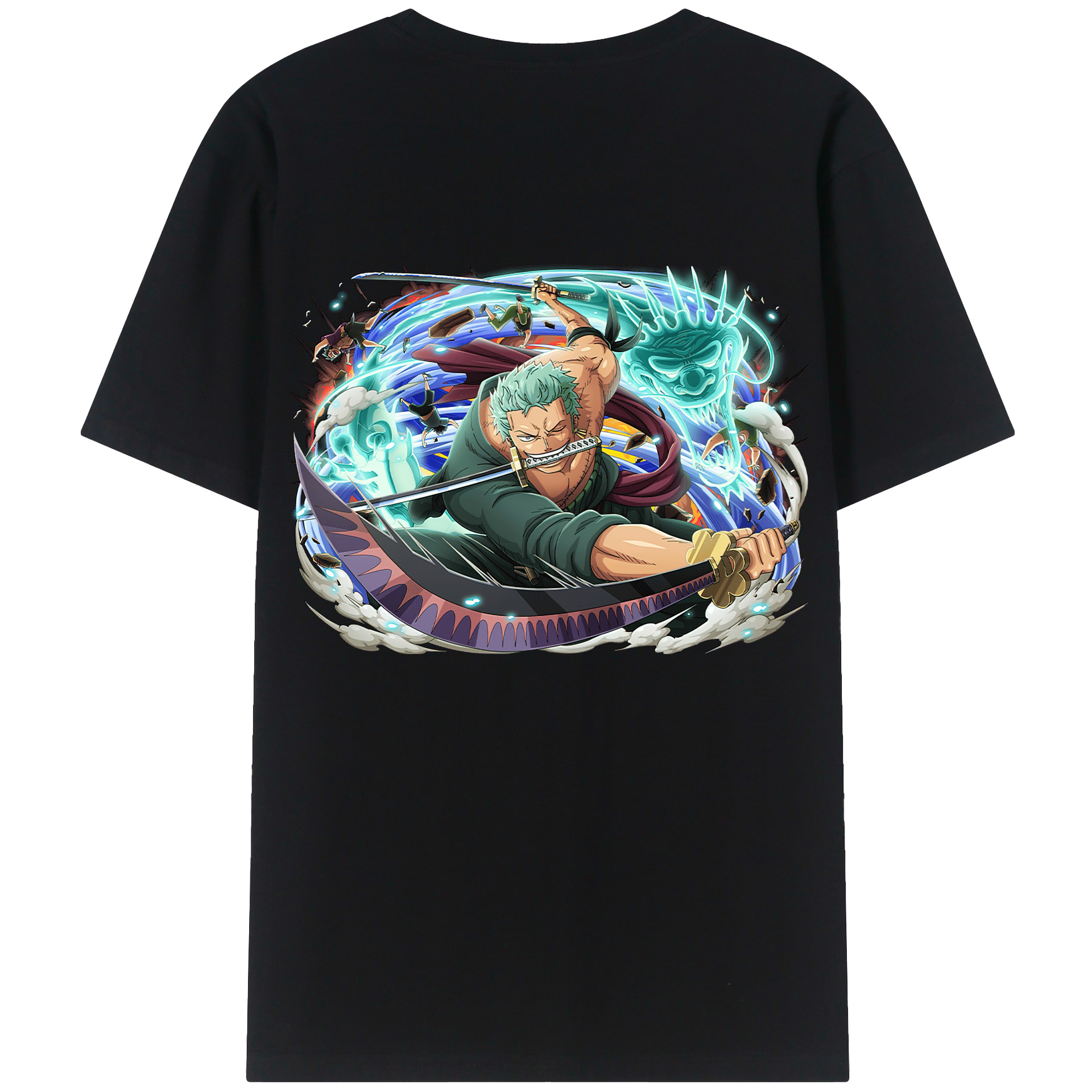 ワンピース ロロノア・ゾロ ONE PIECE Roronoa Zoro レディース半袖Tシャツ(バックプリント)