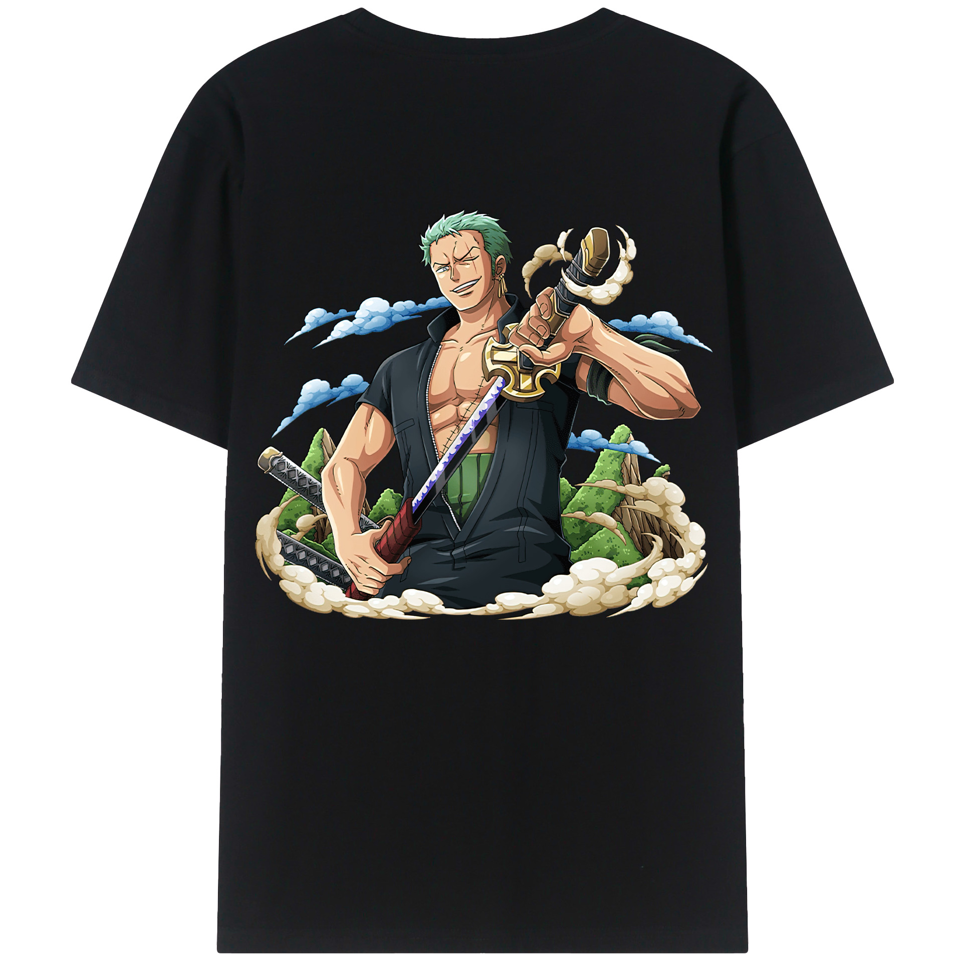 ワンピース ロロノア・ゾロ ONE PIECE Roronoa Zoro レディース半袖Tシャツ(バックプリント)