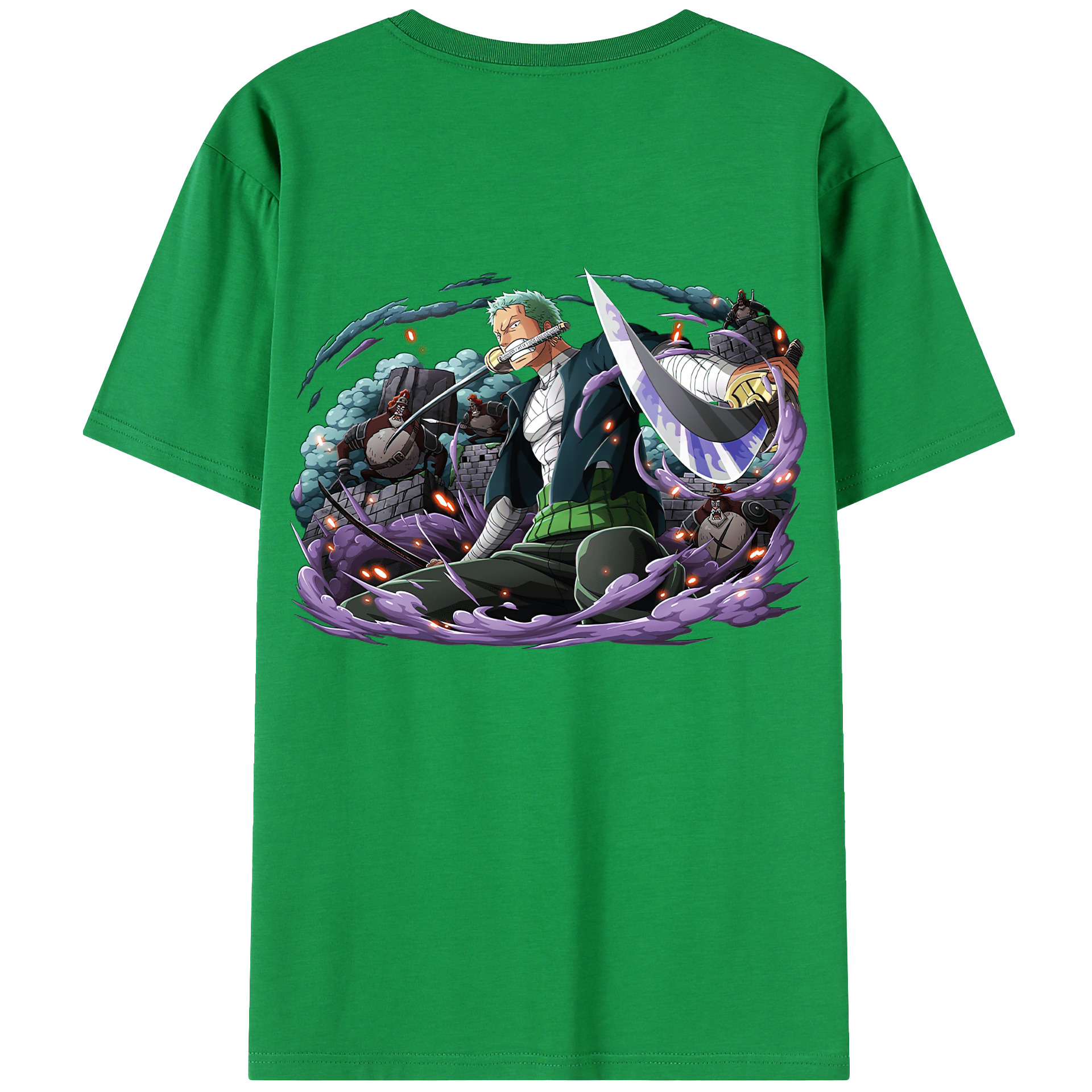 ワンピース ロロノア・ゾロ ONE PIECE Roronoa Zoro レディース半袖Tシャツ(バックプリント)