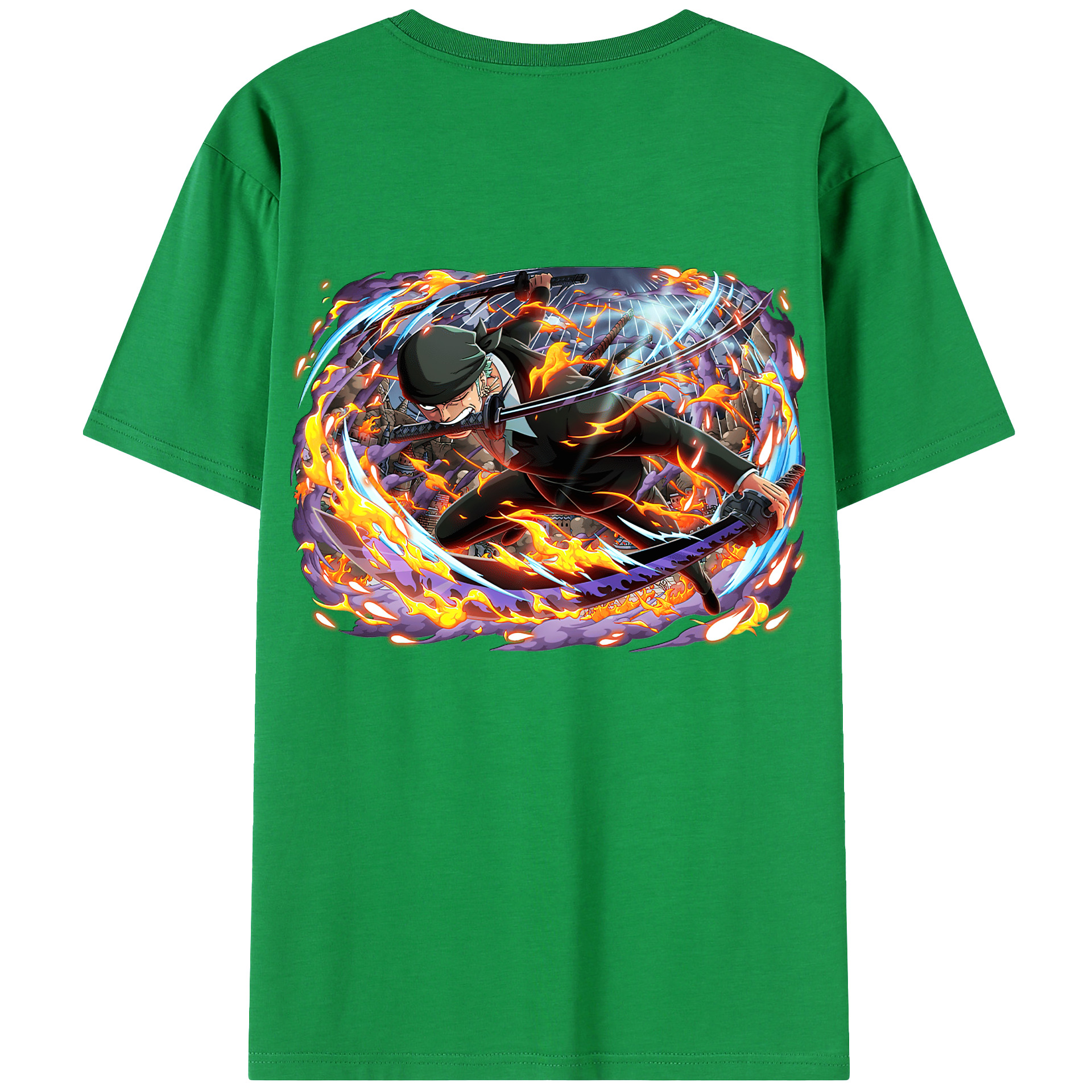 ワンピース ロロノア・ゾロ ONE PIECE Roronoa Zoro レディース半袖Tシャツ(バックプリント)