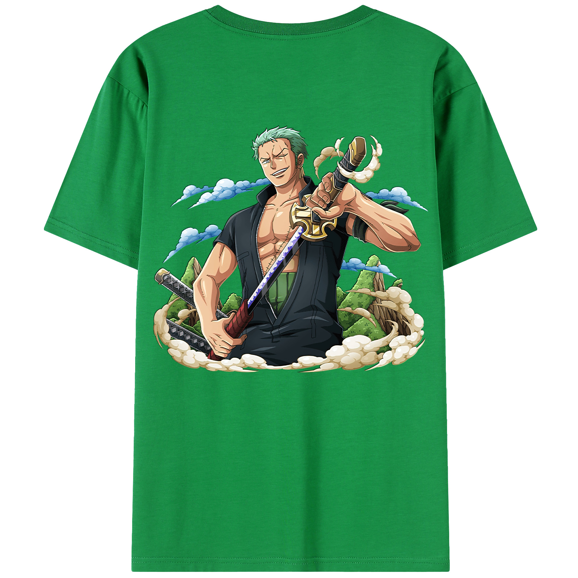 ワンピース ロロノア・ゾロ ONE PIECE Roronoa Zoro レディース半袖Tシャツ(バックプリント)
